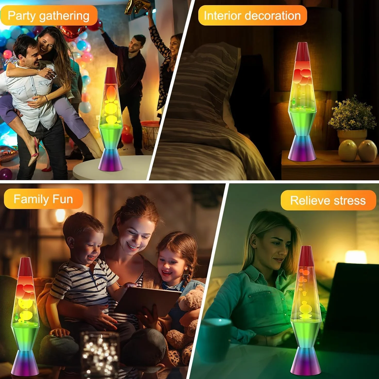 Lámpara de 25W 14.5inch Arte Cinético Luces Arcoíris para Aliviar el Estrés y Concentración