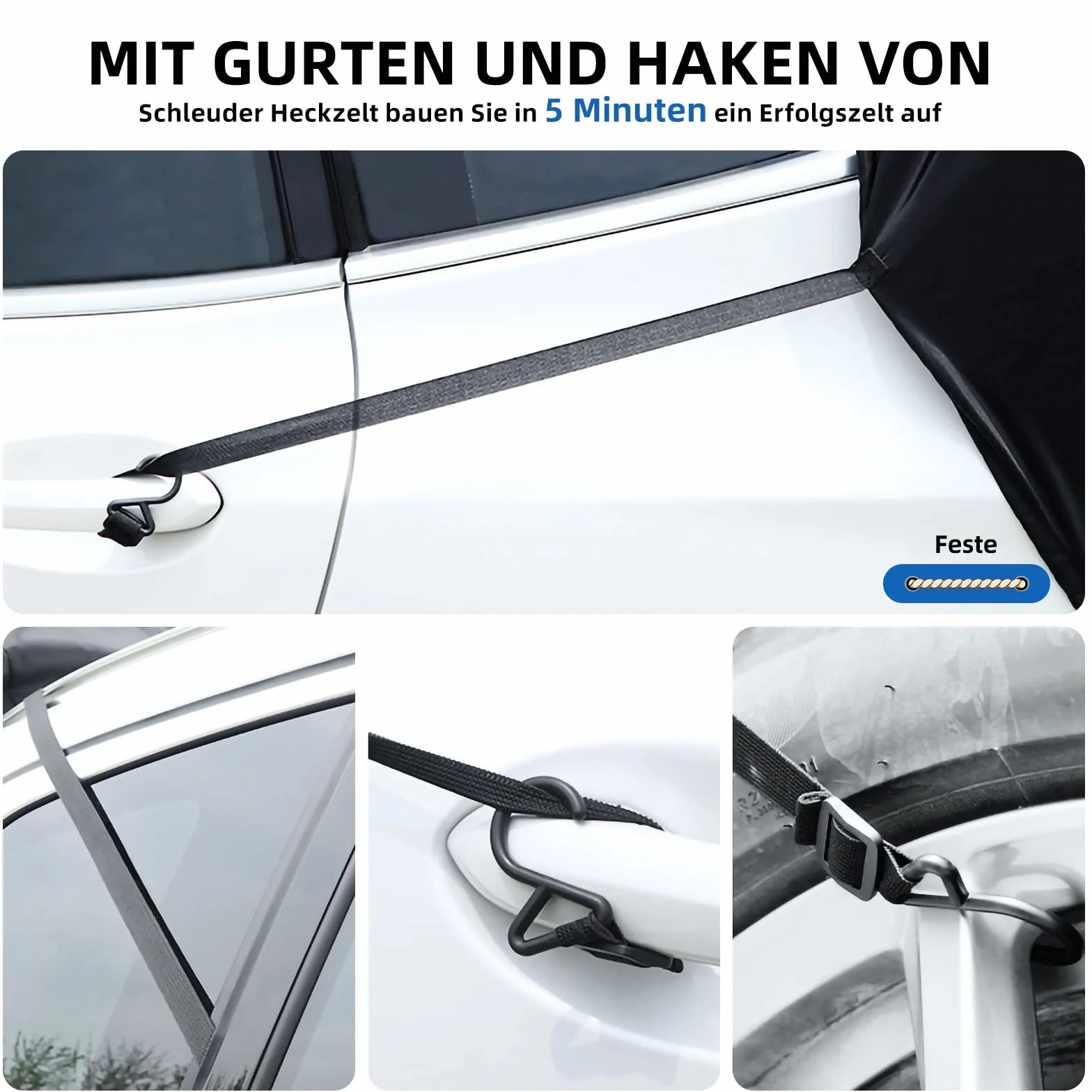 Carpa para Auto Apto para Cualquier Tipo de Coche, Tienda de campaña para Coche Malla para Repelente de Mosquitos, Toldo Coche Disfruta de Acampar, Fácil configuración en 5 Minutos (L)