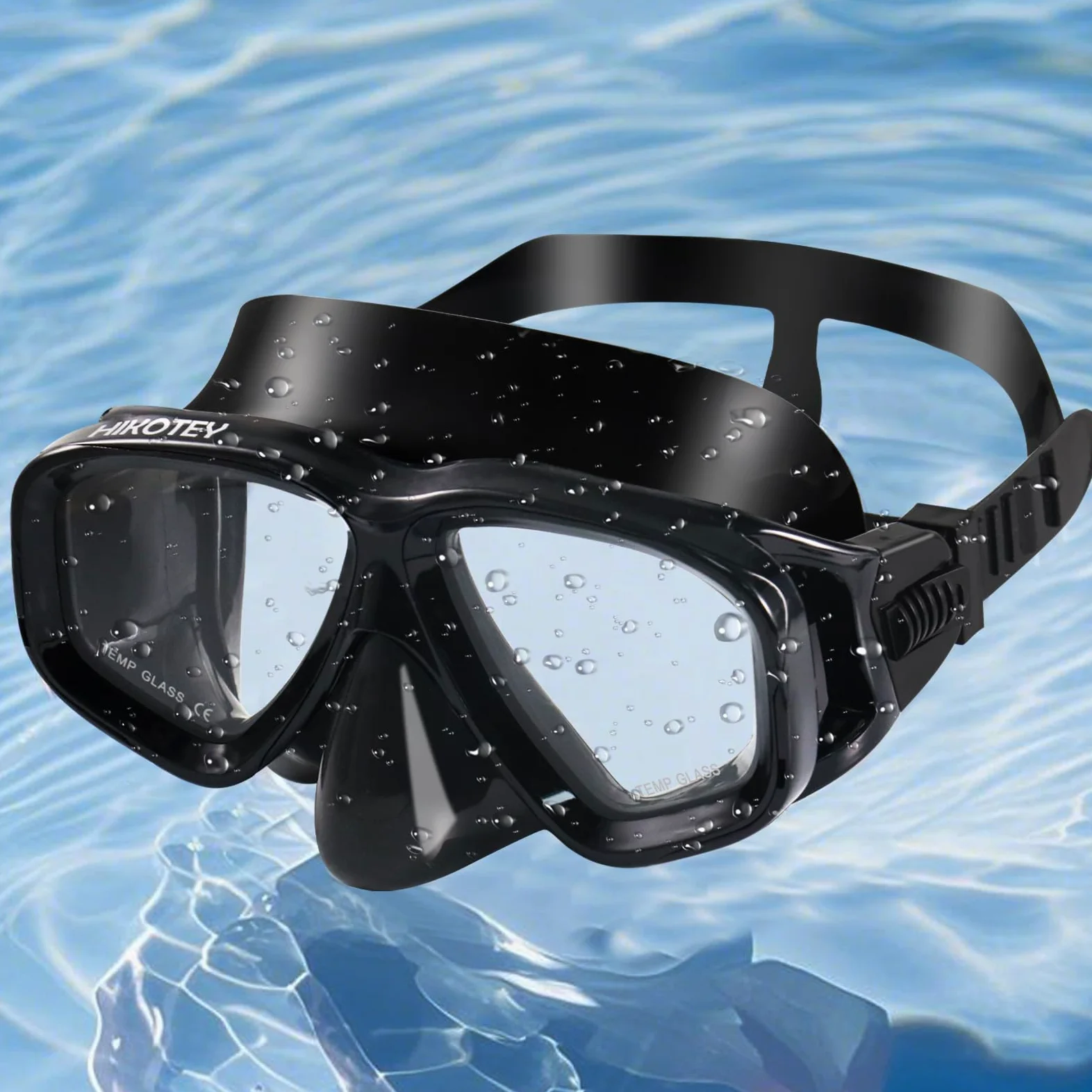 Juego de esnórquel para adultos, juego de máscara de esnórquel seca completa para adultos, protección antivaho, unisex, vista panorámica HD (negro)