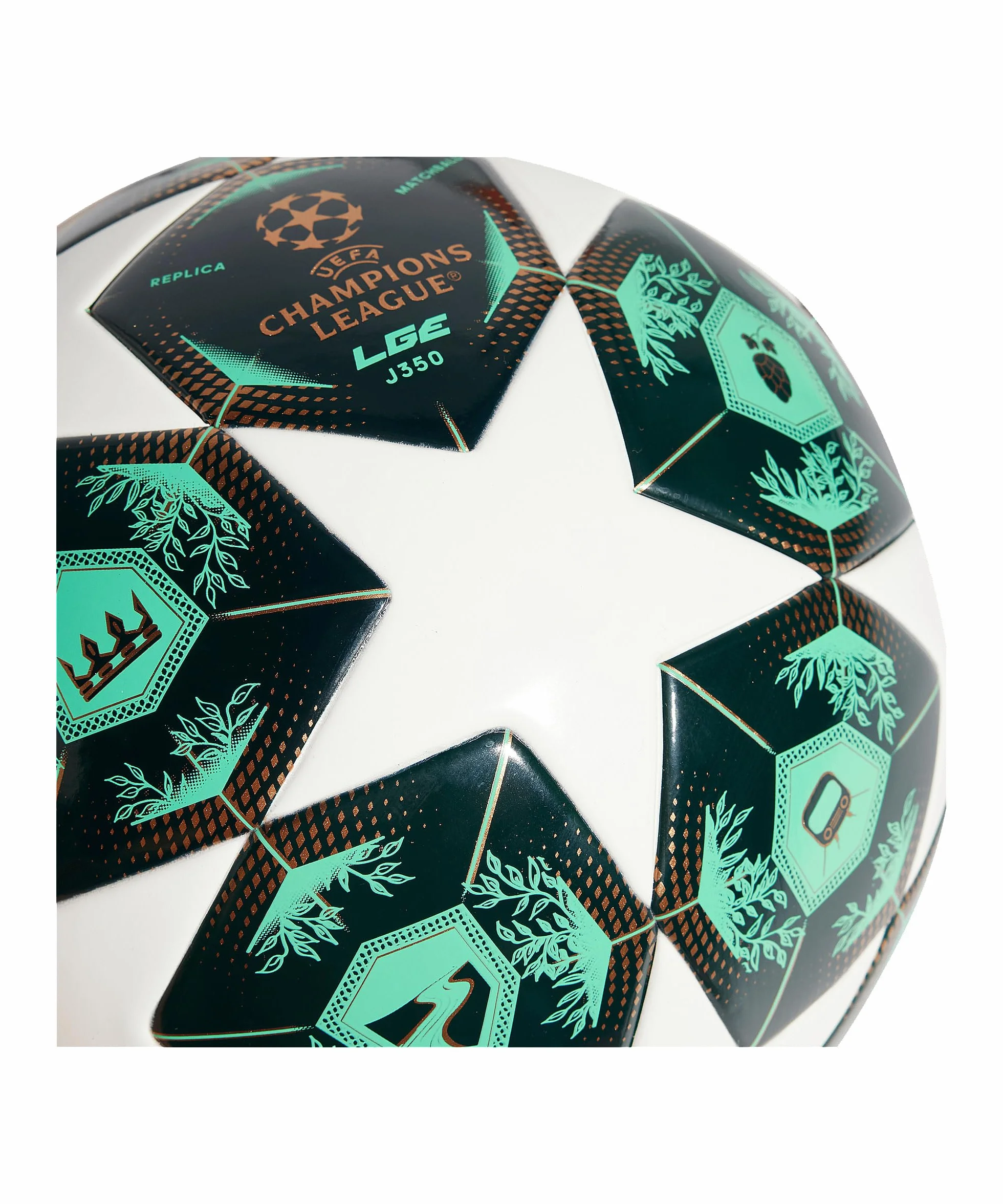 adidas UEFA Champions League J350 - Balón de fútbol Unisex, Color Verde, Talla 5 EU