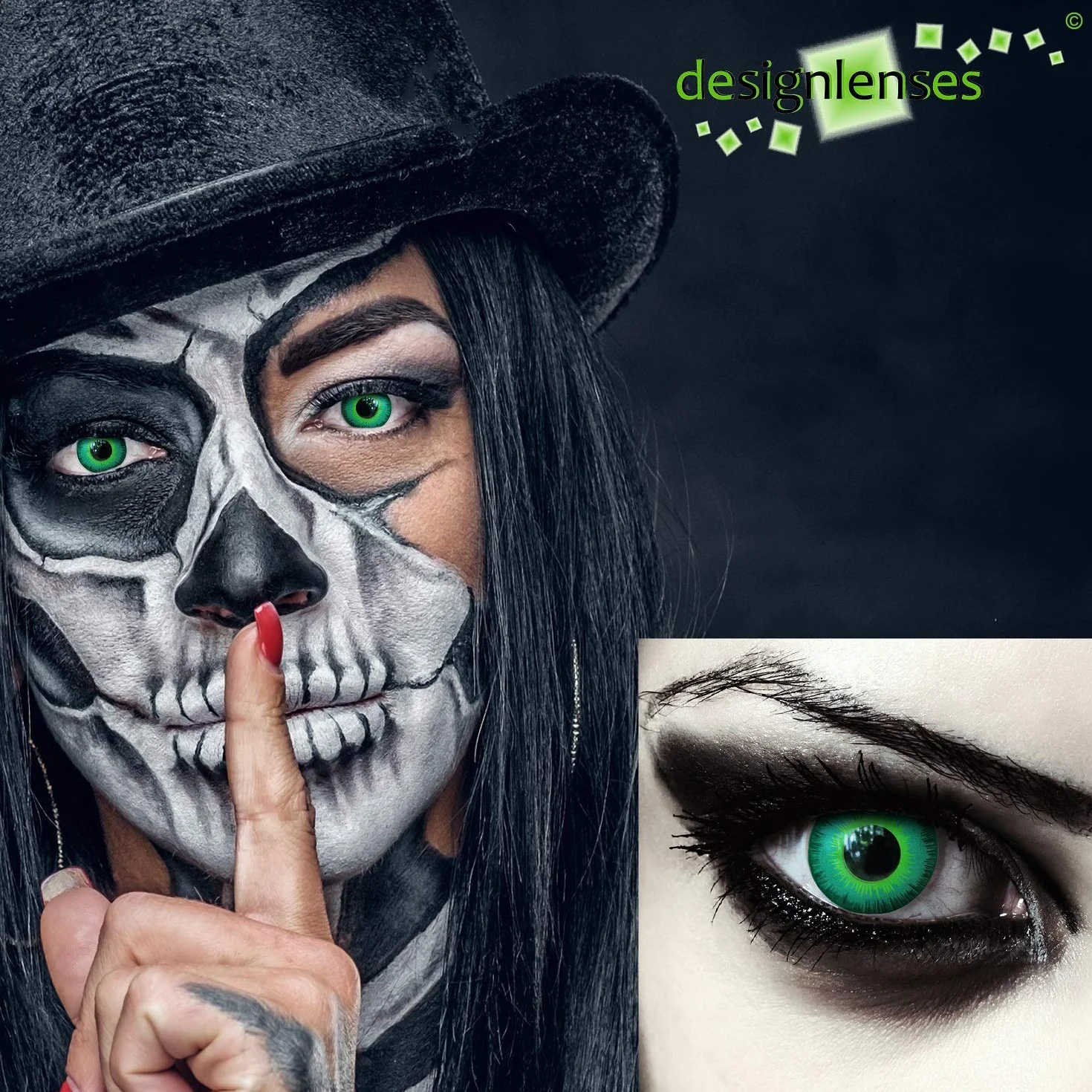 Lentillas de color verde Cosplay Halloween disfraces duende sin graduación Green Elfe