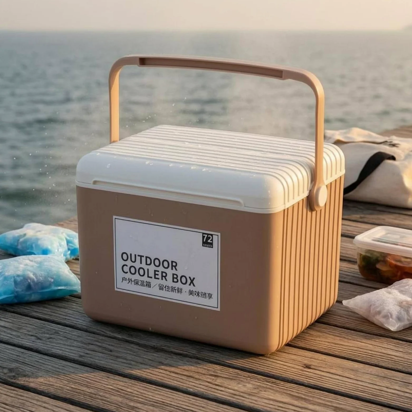 Nevera Portátil Aislada Hielera Contenedor Térmico Caja Refrigeradora con Aislamiento Térmico PU y Tapa 13 Asa de Transporte y Cierre Seguro Adecuada, Verde Aguacate