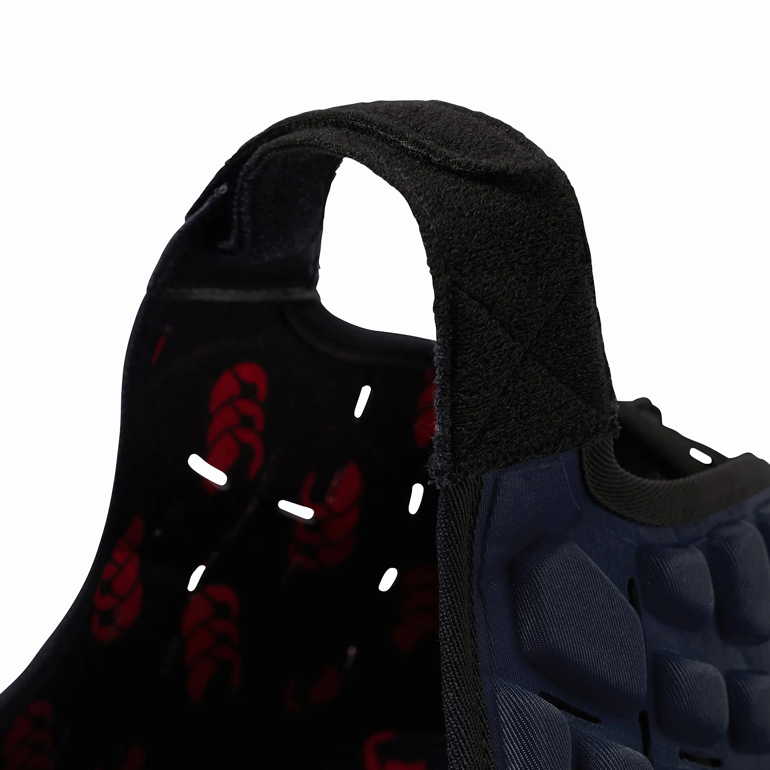 Canterbury Protector de cabeza Raze Rugby Gorra Scrum cobertura completa Correa de barbilla borde suave Agujeros ventilación acolchado