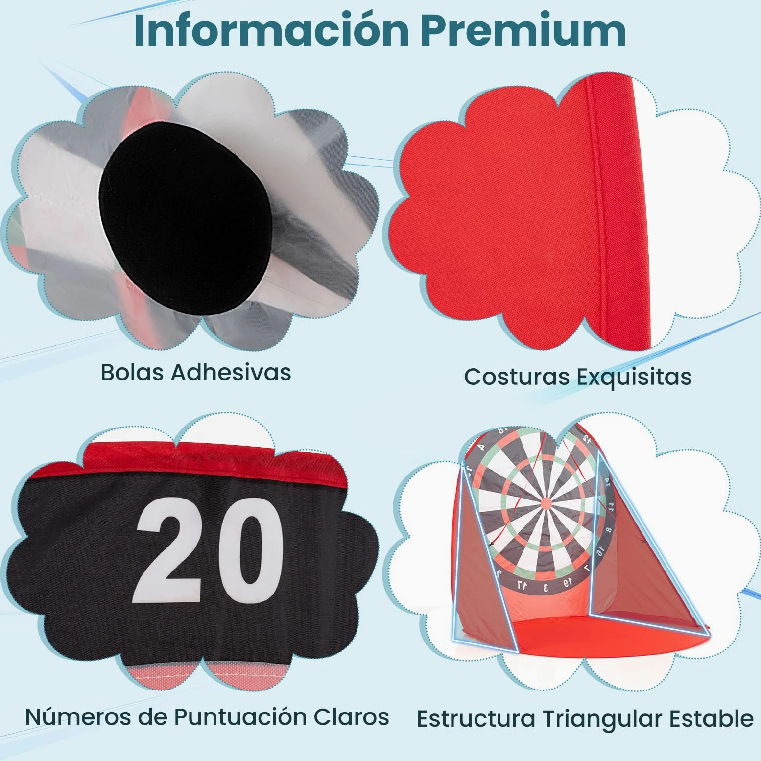 COSTWAY Diana Dardos Gran Board para Niños, Plegable y Portátil con 4 Pelotas de Pateo, Bolsa de Transporte, Tablero de Dardos de Fútbol para Jardín, Césped