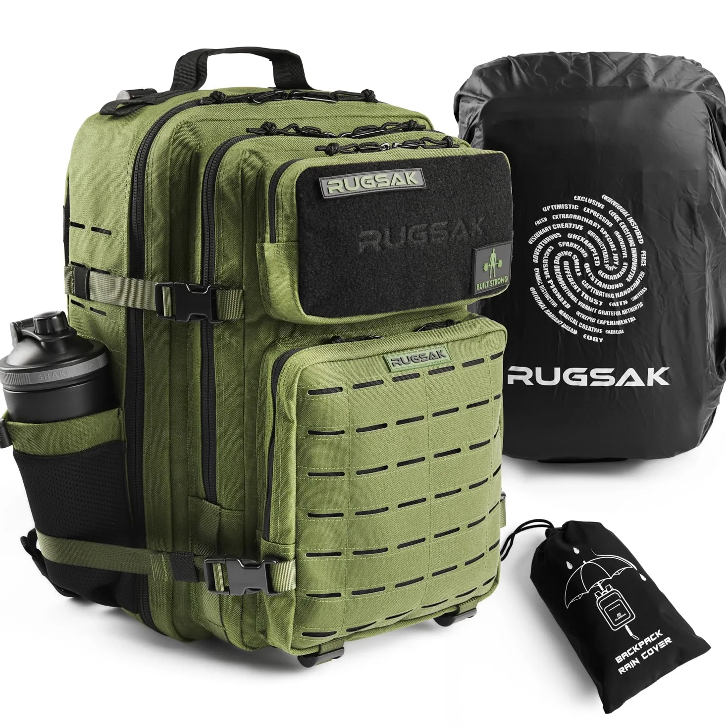 RUGSAK® ALPHA | Mochila táctica [20-45L] impermeable y extremadamente resistente | Mochila militar de supervivencia | para trabajo al aire libre, senderismo, camping y gimnasio, mochila de viaje Molle