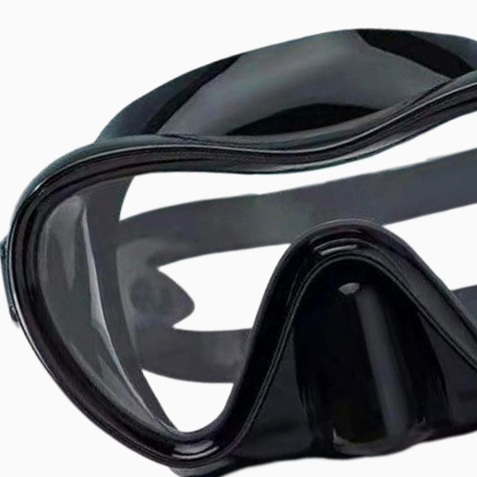 Máscara de buceo para adultos, a prueba de fugas, sin empañamiento, gafas de buceo, color negro