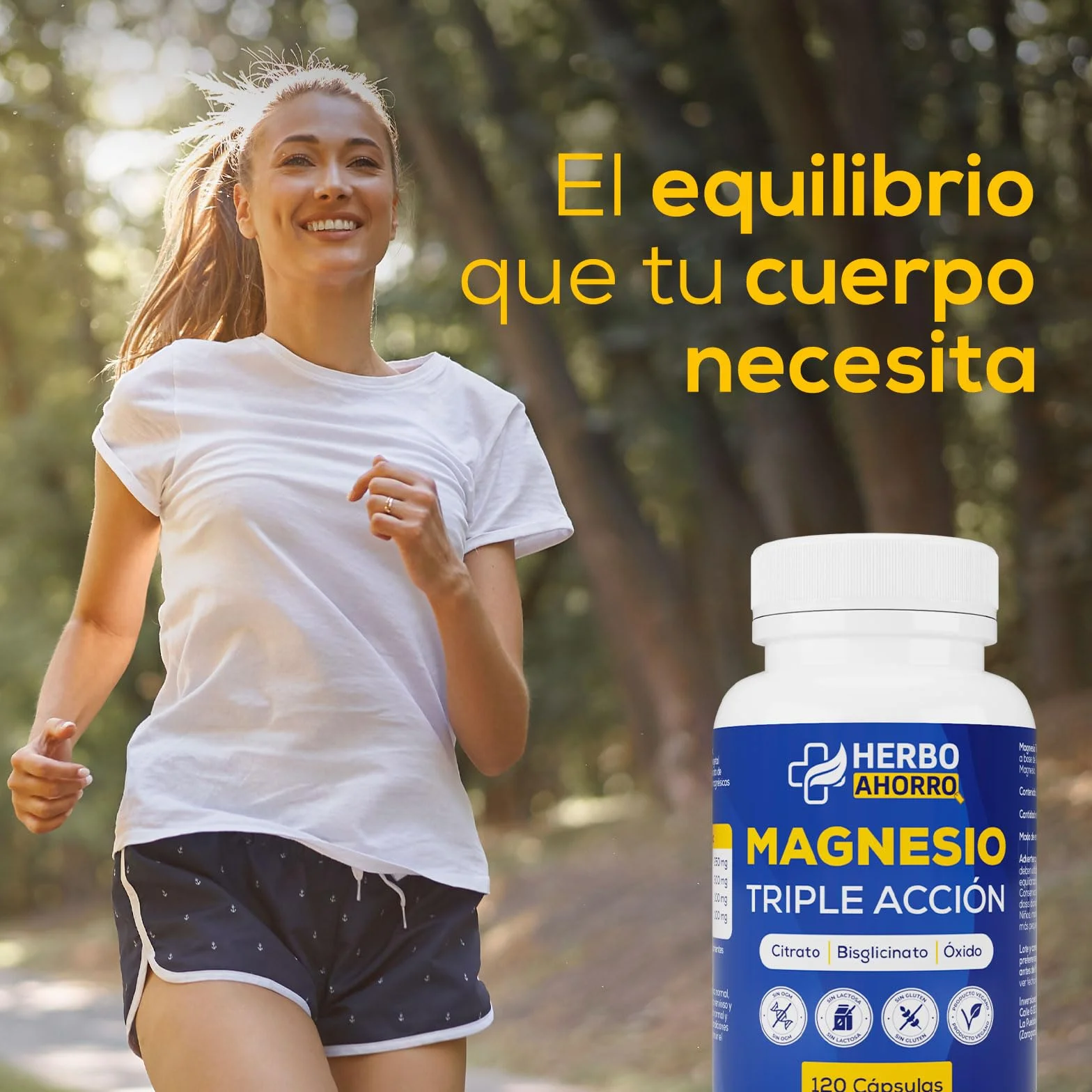 Magnesio Complex Triple Citrato Bisglicinato Óxido Magnesio 120 Cápsulas Alta Absorción Reduce Cansancio Fatiga