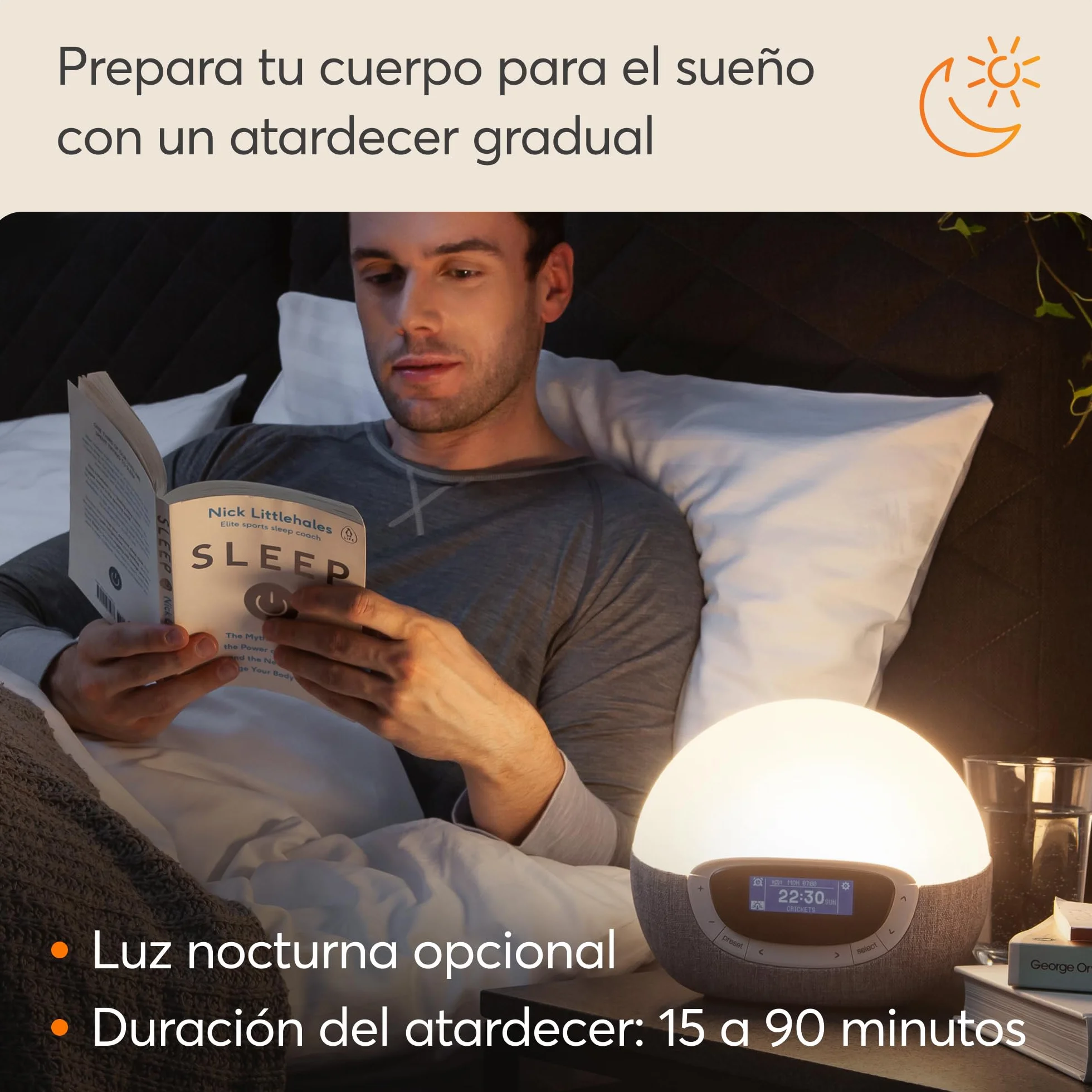 Lumie Bodyclock Shine 300 Despertador con Luz Simulación de Amanecer y Atardecer Graduales Radio FM