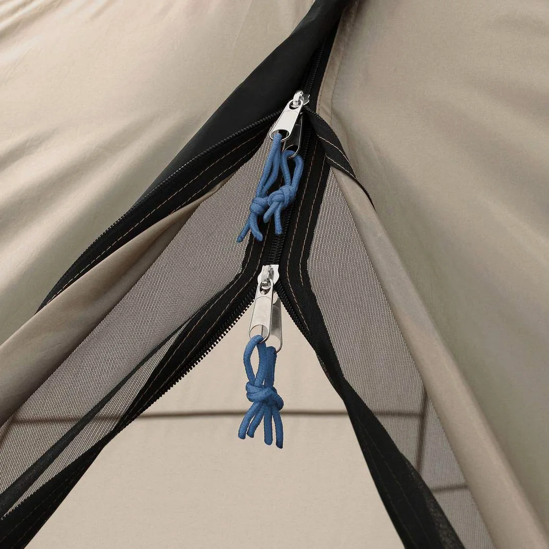 your GEAR Tienda Numana 400 Tienda tipi Familiar 4-6 Personas toldo para el Sol Altura de la Cabeza lámina Cosida para el Suelo Impermeable 5000 mm Gris Beige
