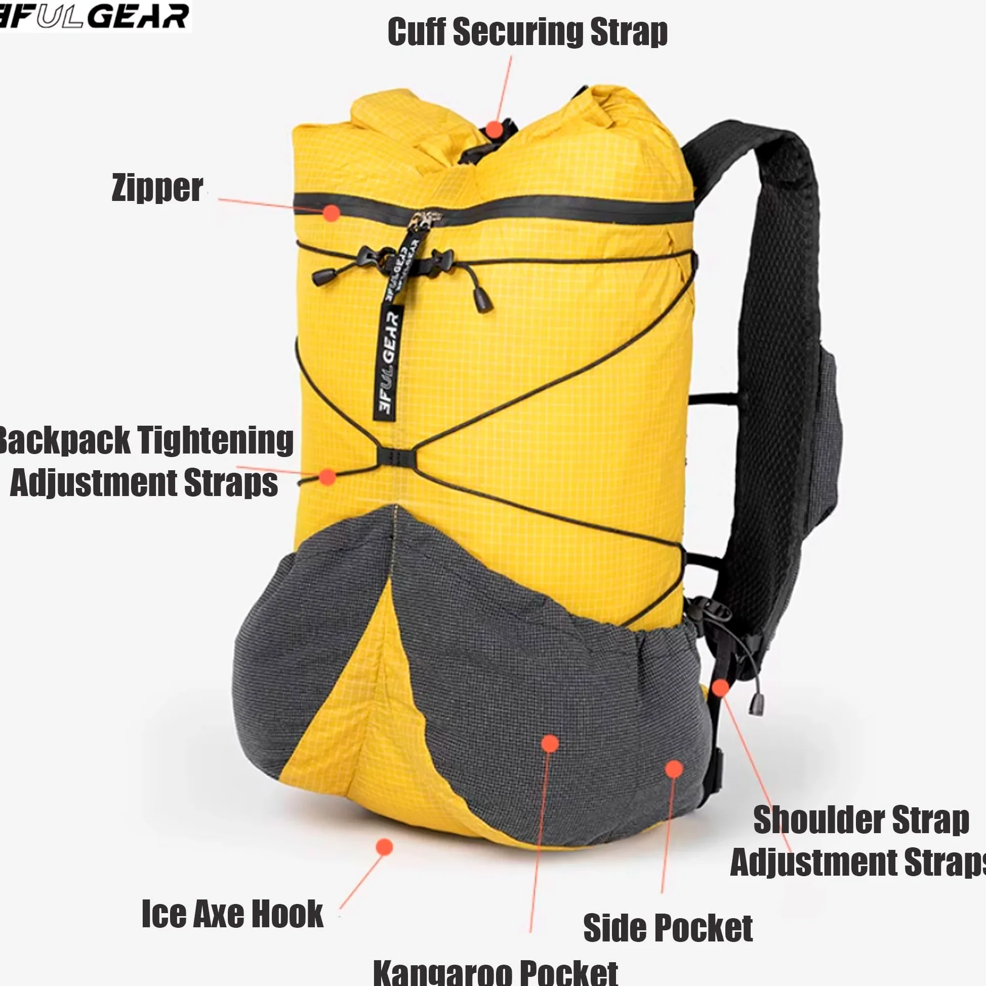 3F Koala - Mochilas de senderismo de 20 L + 5 L, mochila de escalada de montaña, mochilas ultraligeras