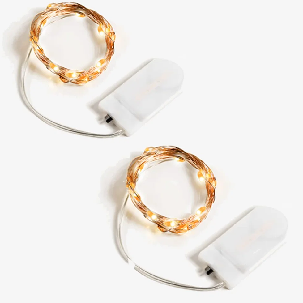 Guirnalda Luces Interior 2M 20 Pequeñas Luz Led Pilas Incluidas Blanco Cálido
