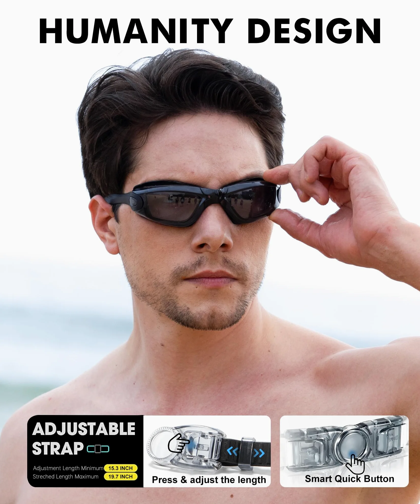 NSSIW Gafas de natación para adultos, para hombres y mujeres: antivaho, sin fugas y campo de visión ultra ancho, paquete de 3