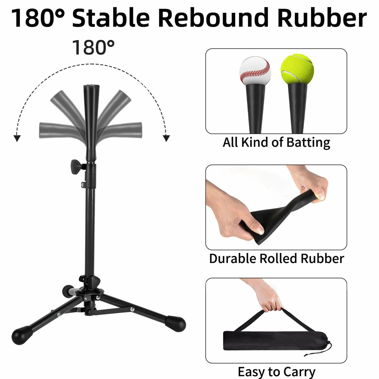 Camina de camiseta, camiseta de béisbol juvenil, Altura ajustada T Ball Ball Batting Tee, Stand ergonómica reutilizable con bolsa para un entrenador de lanzamiento de seguridad para principiantes para