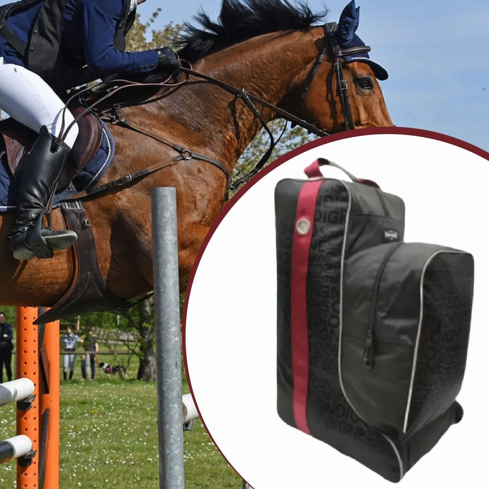 Fenteer Bolsa Alta para Botas, Bolsa Impermeable para Sombrero de Equitación, Almacenamiento para Accesorios de Equipo, Mochila Multifuncional Y Portátil