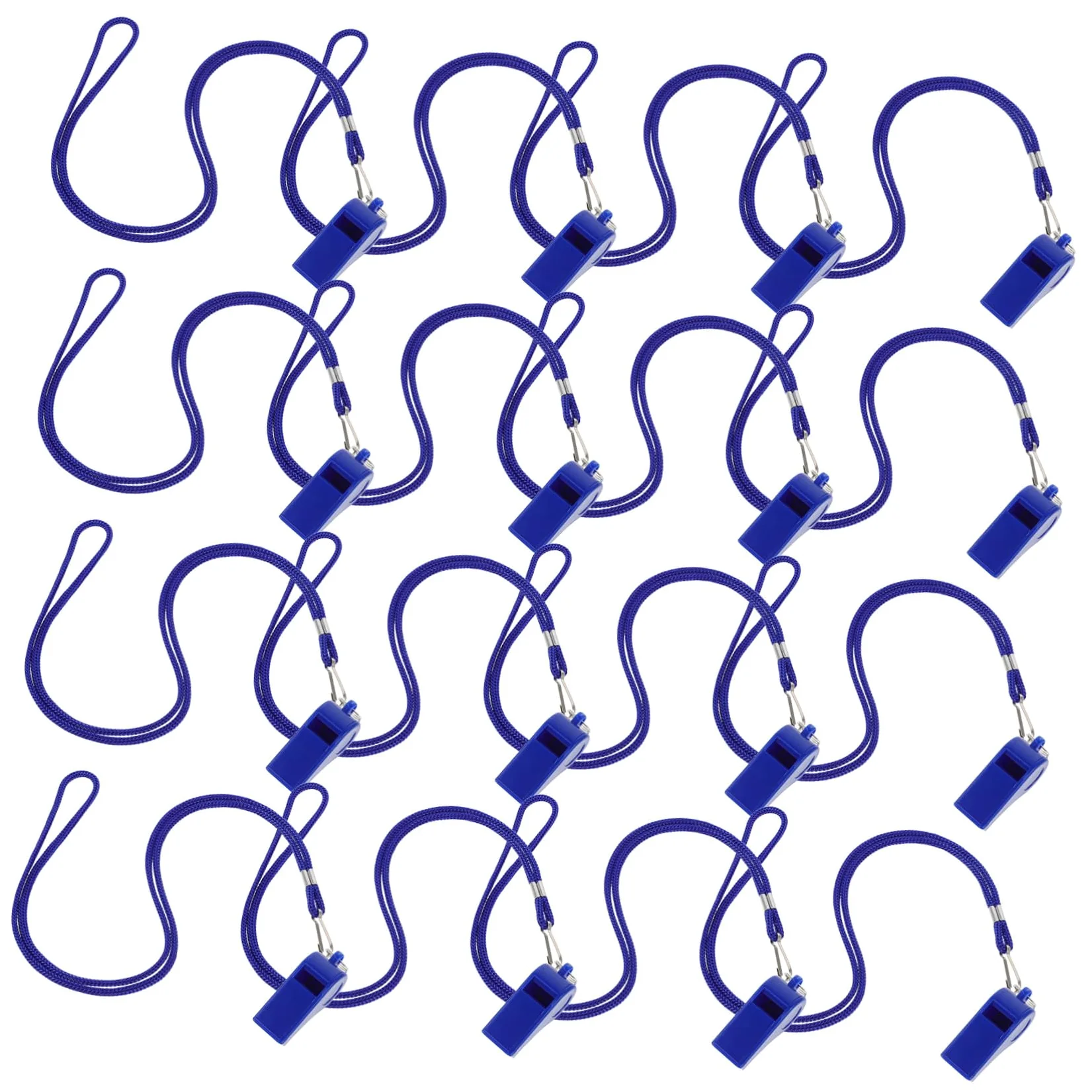 VANZACK 36 Piezas Silbatos de Emergencia Plásticos con Cordón Sonido Fuerte para Señalización Deportes Árbitros Senderismo y Actividades Color Azul