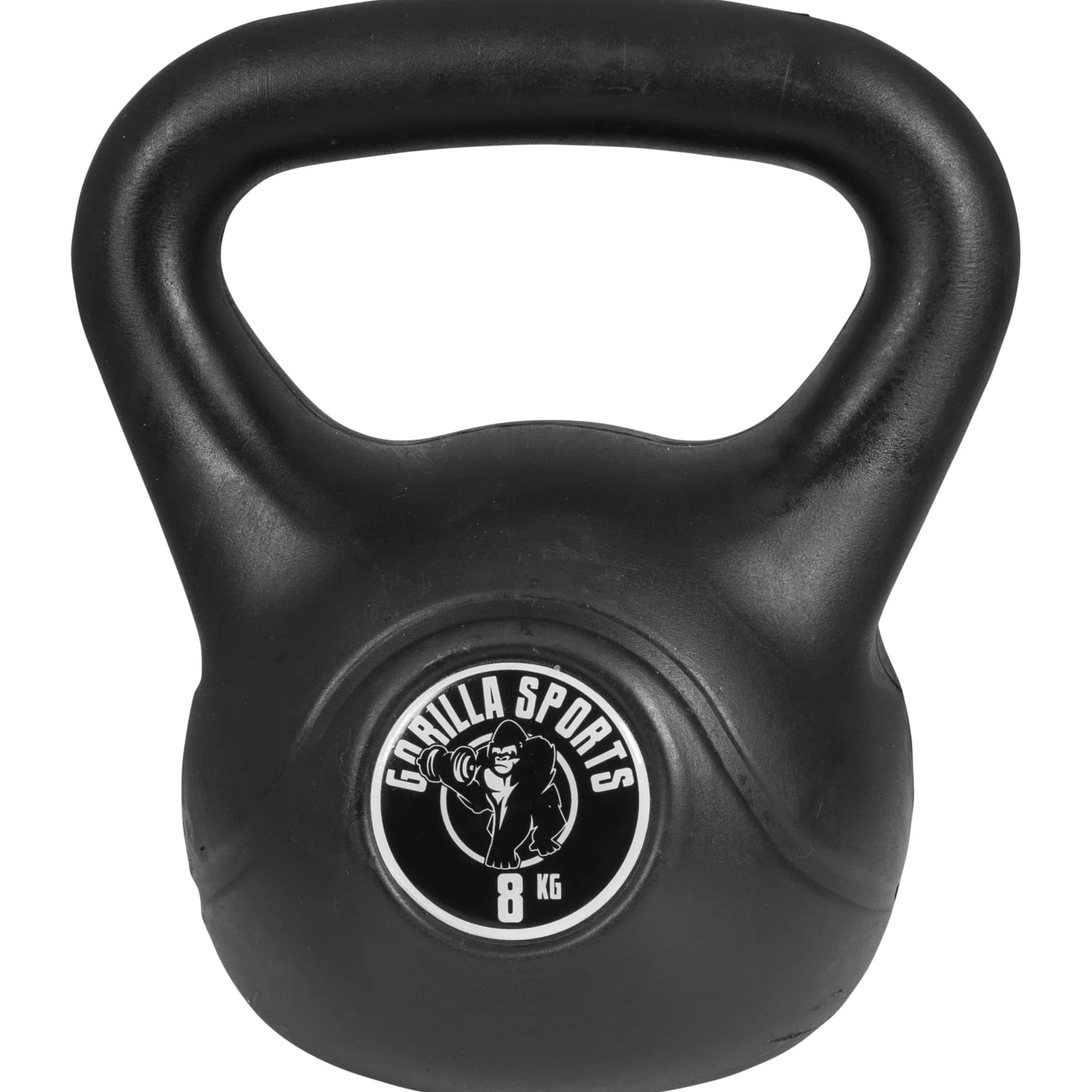 GORILLA SPORTS Kettlebell - Pesa rusa (2 kg, 3 kg, 4 kg, 5 kg, 6 kg, 8 kg, 10 kg, 12 kg, 14 kg, 16 kg, 18 kg, 20 kg, con/sin estante, de plástico, pesas rusas, peso esférico)