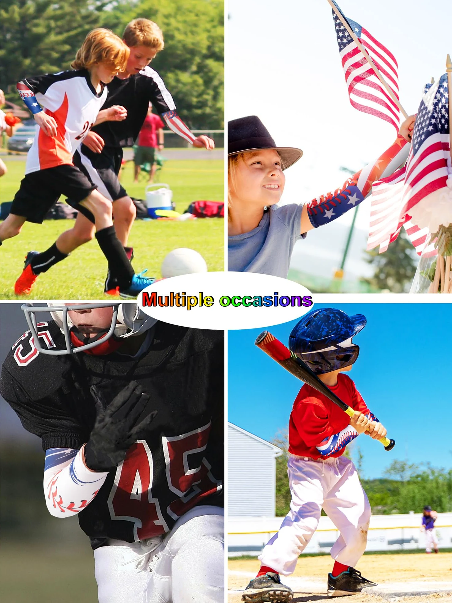 12 pares de mangas deportivas para niños, básquetbol, béisbol, protección UV, protección solar