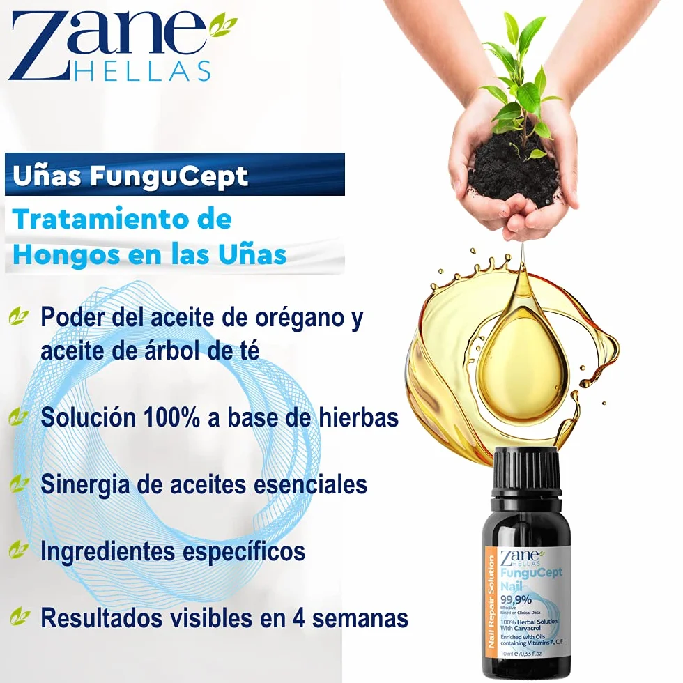Zane Hellas FunguCept Nail Solución Antimicótica para Uñas 0.33 oz 10 ml