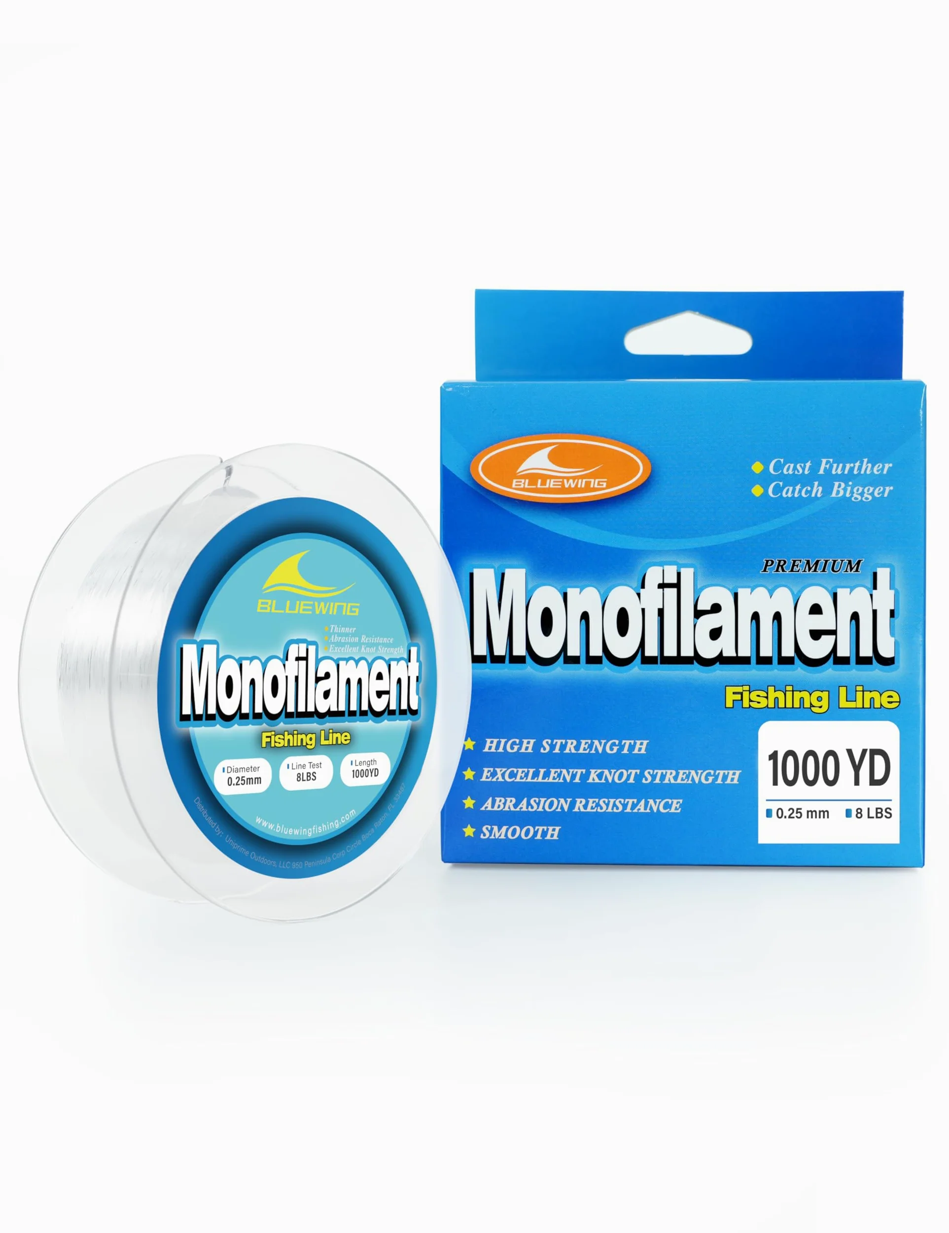 Bluewing - Cable de pesca monofilamento 6, 8, 10, 12, 15, 20, 25, 30, 40, 50, 60, 80, 100, 130, 250, 300, 400 kg, 50, 100, 500, 900, 940 m, transparente