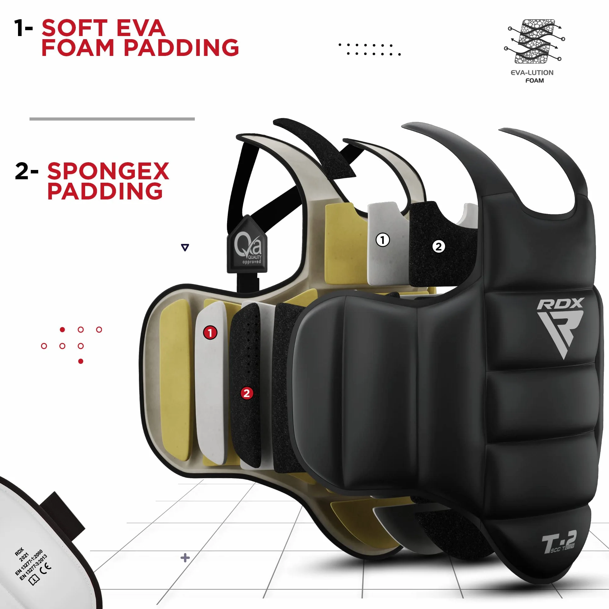 RDX Protector de Pecho TKD Protección Cuerpo MMA Boxeo Vientre Peto Taekwondo Reversible