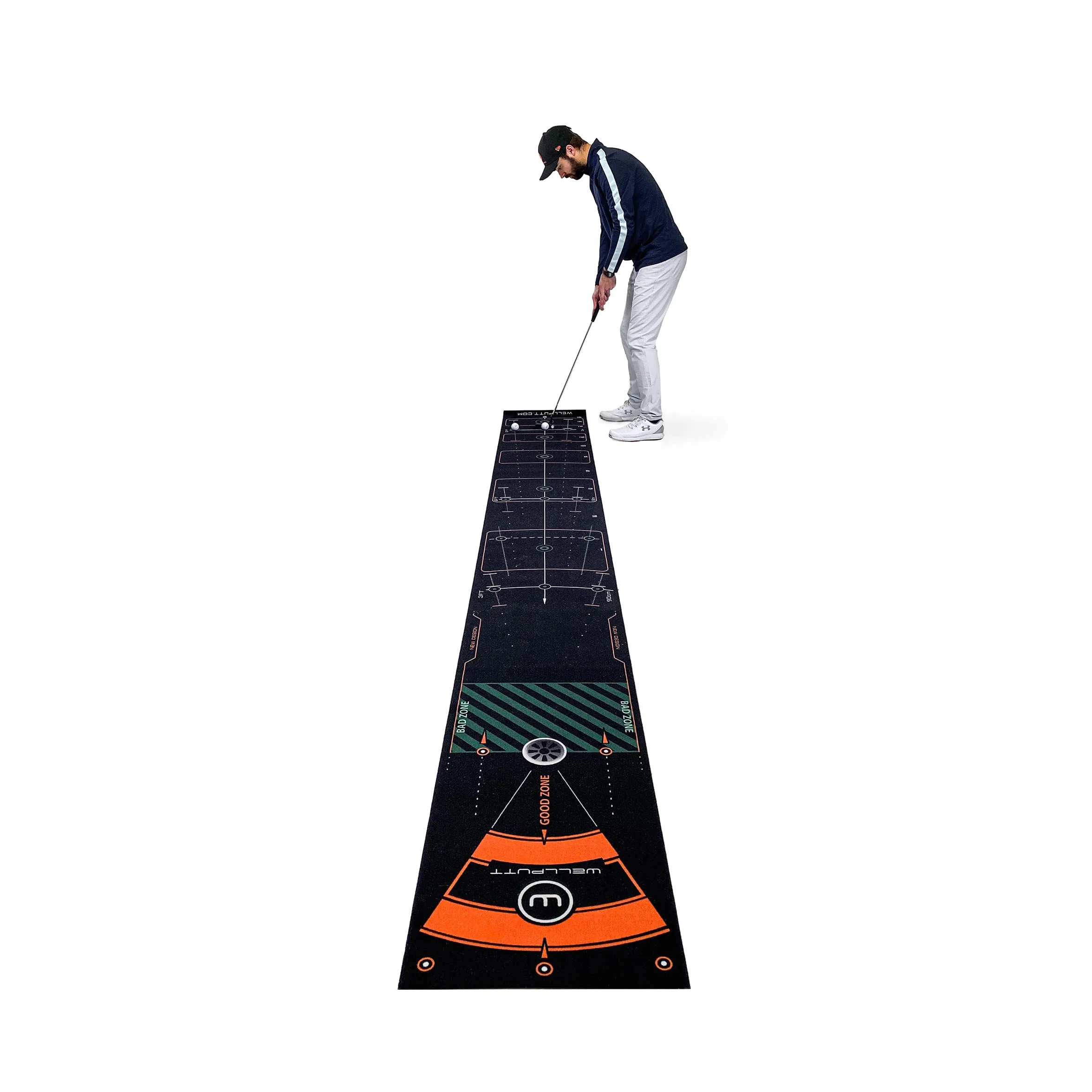WELLPUTT - Alfombra de Putting Entrenamiento Golf - 4m Negro