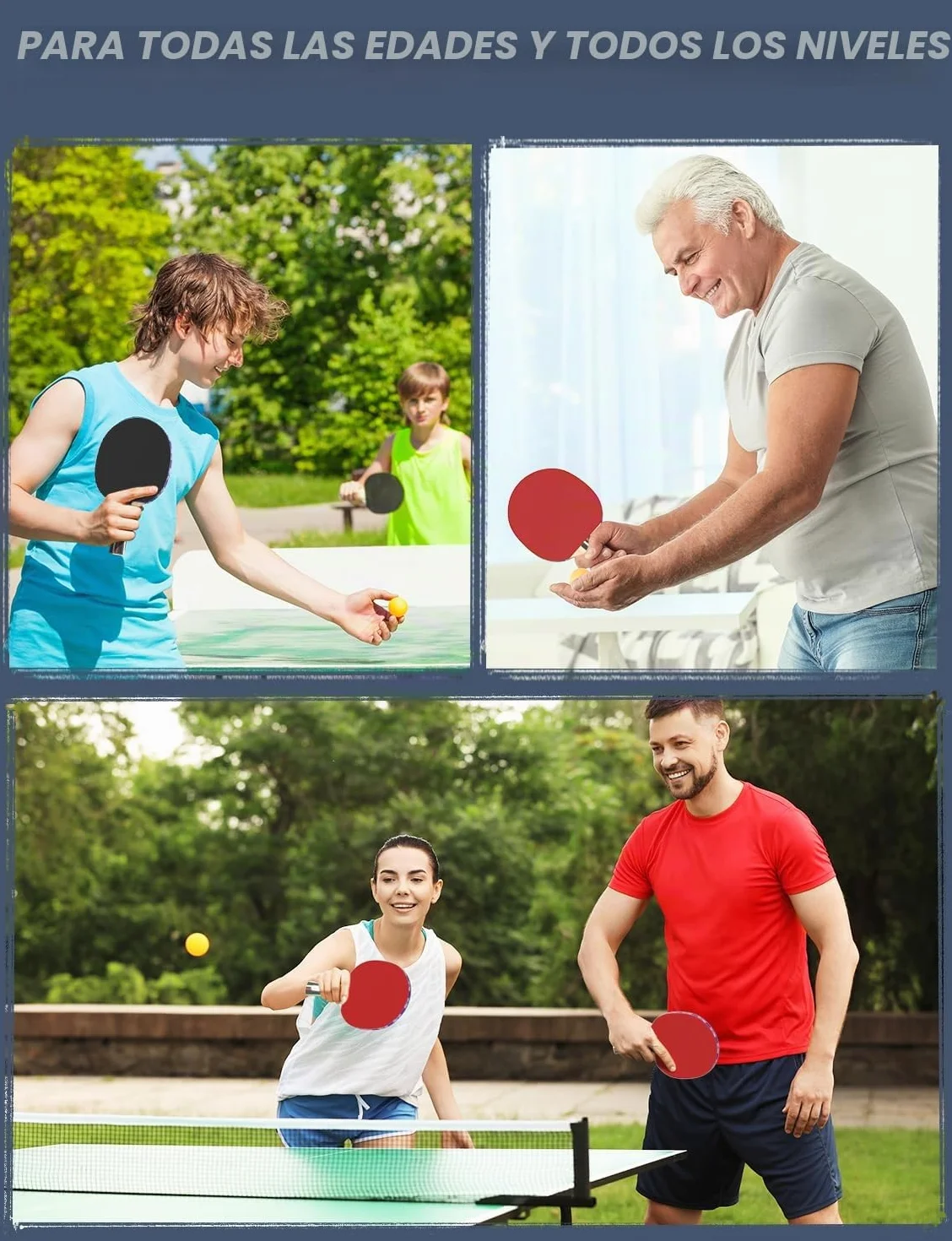 Glymnis Juego de Tenis de Mesa portátil con Red retráctil, Bates y Pelotas de Ping Pong de 3 Estrellas, Bolsa de Almacenamiento, Kit Todo en uno Premium