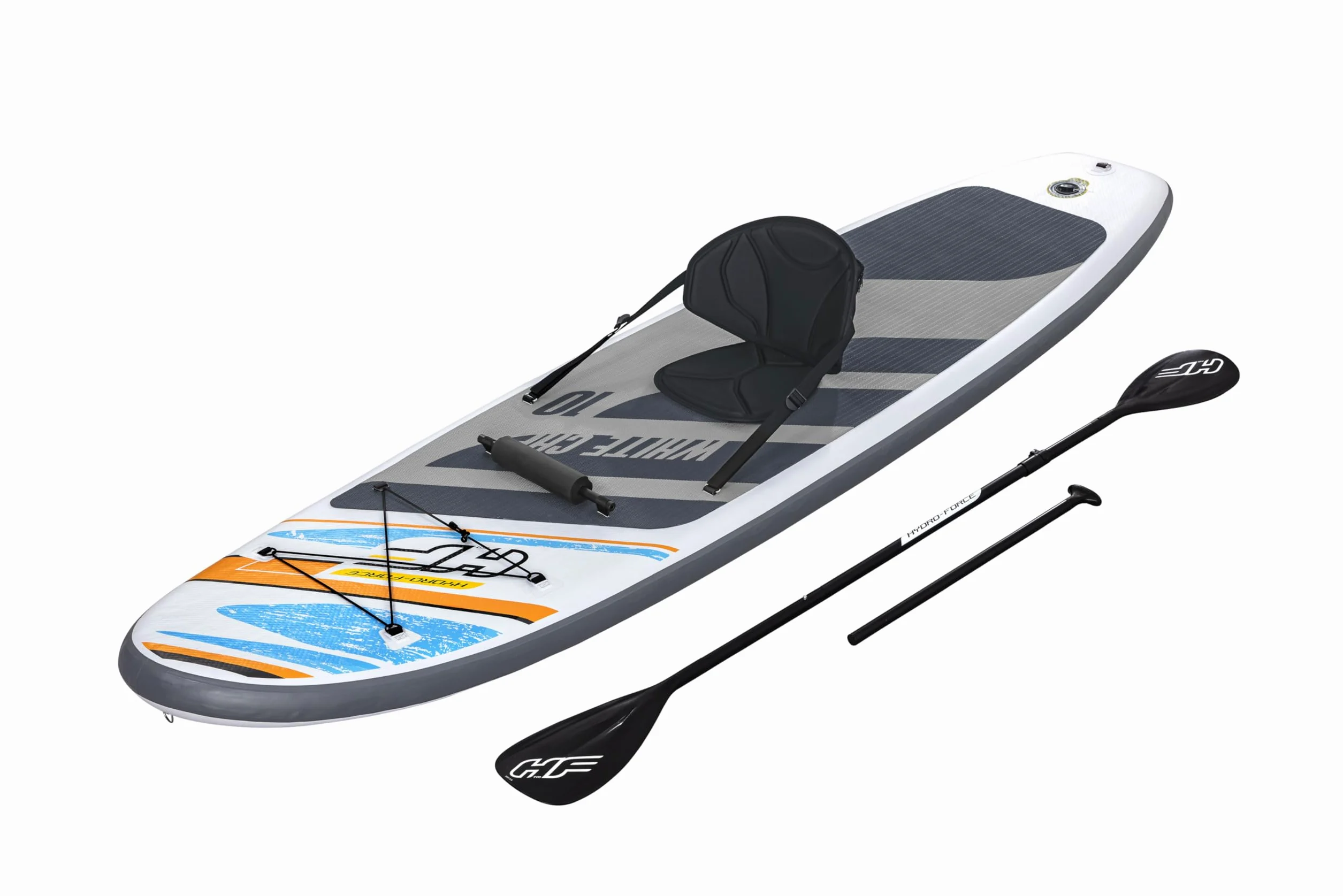 BESTWAY Paddle Kayak gonflable et transformable, Hydro-Force White Cap - 305 x 84 x 12 cm