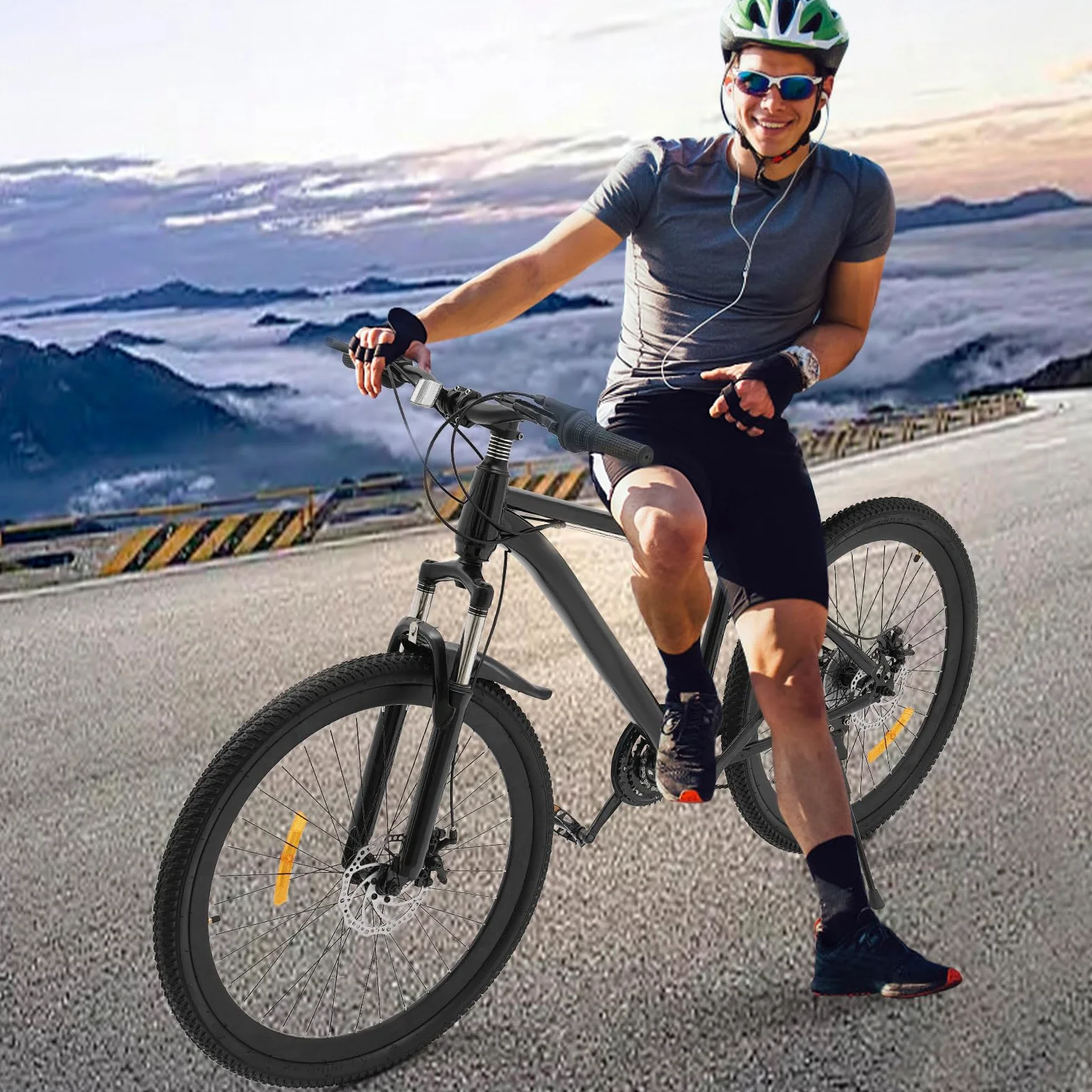 Bicicleta de montaña Dofanqing, bicicleta de alpinismo, bicicleta de hombre, cambio de 21 marchas, sillín ajustable, amortiguadores y frenos de disco, adecuada para viajes en todas las carreteras