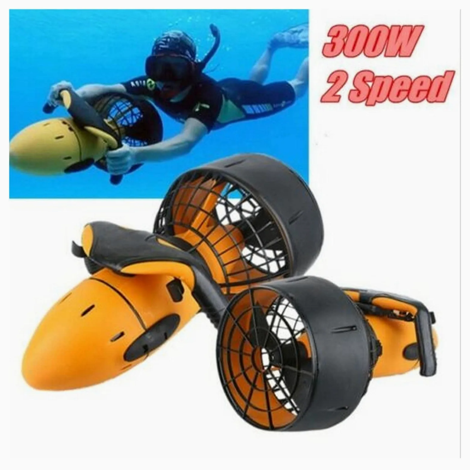 Scooter submarino, Scooter Subacuático 300W, Hélice De Piscina De Agua De Doble Velocidad, Bicicleta Eléctrica Subacuática For Piscina, Equipo Deportivo Impermeable