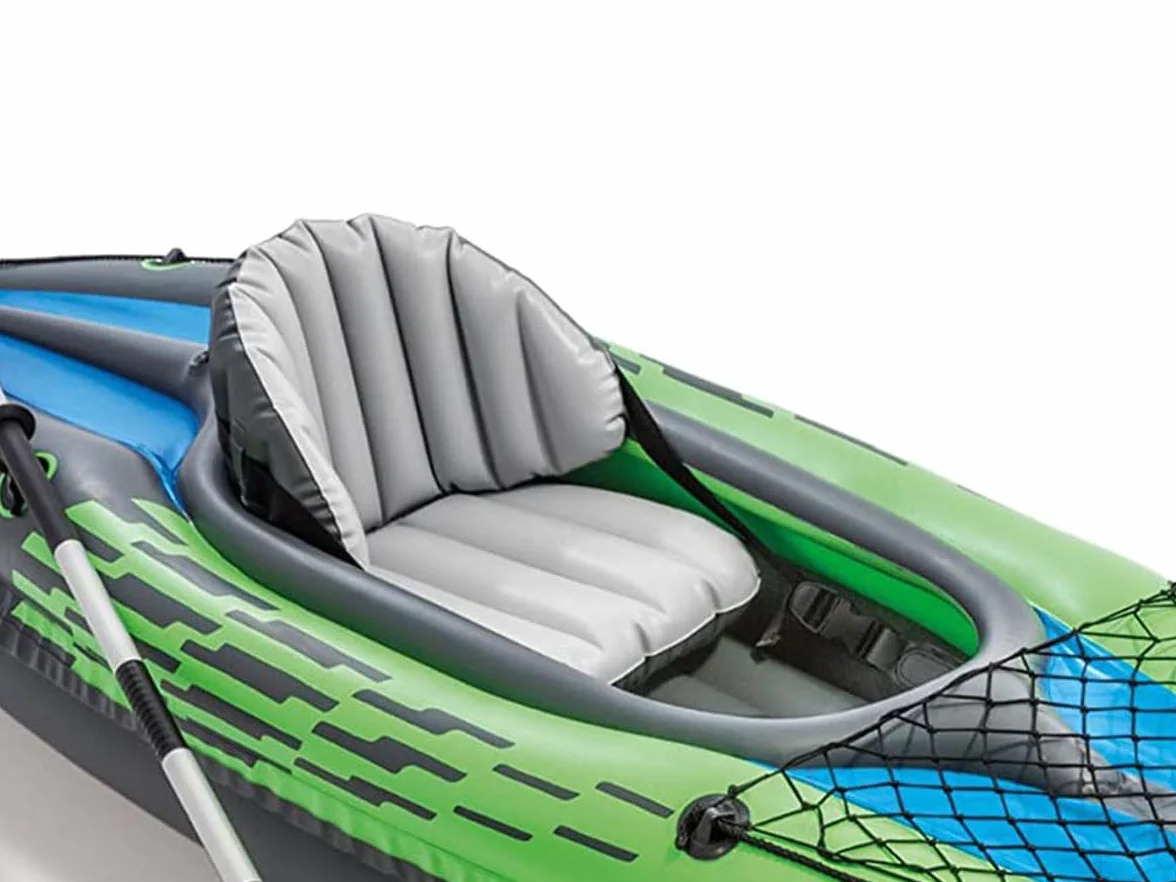 Intex Challenger Kayak, Man Inflatable Canoe with Aluminum Oars and Hand Pump
