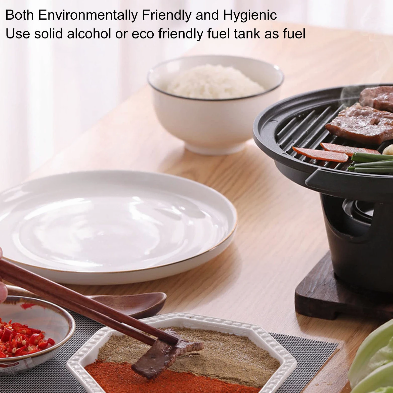 Parrilla portátil de carbón para interiores sin humo, barbacoa de mesa para picnic en casa y camping, equipo compacto de cocina al aire libre