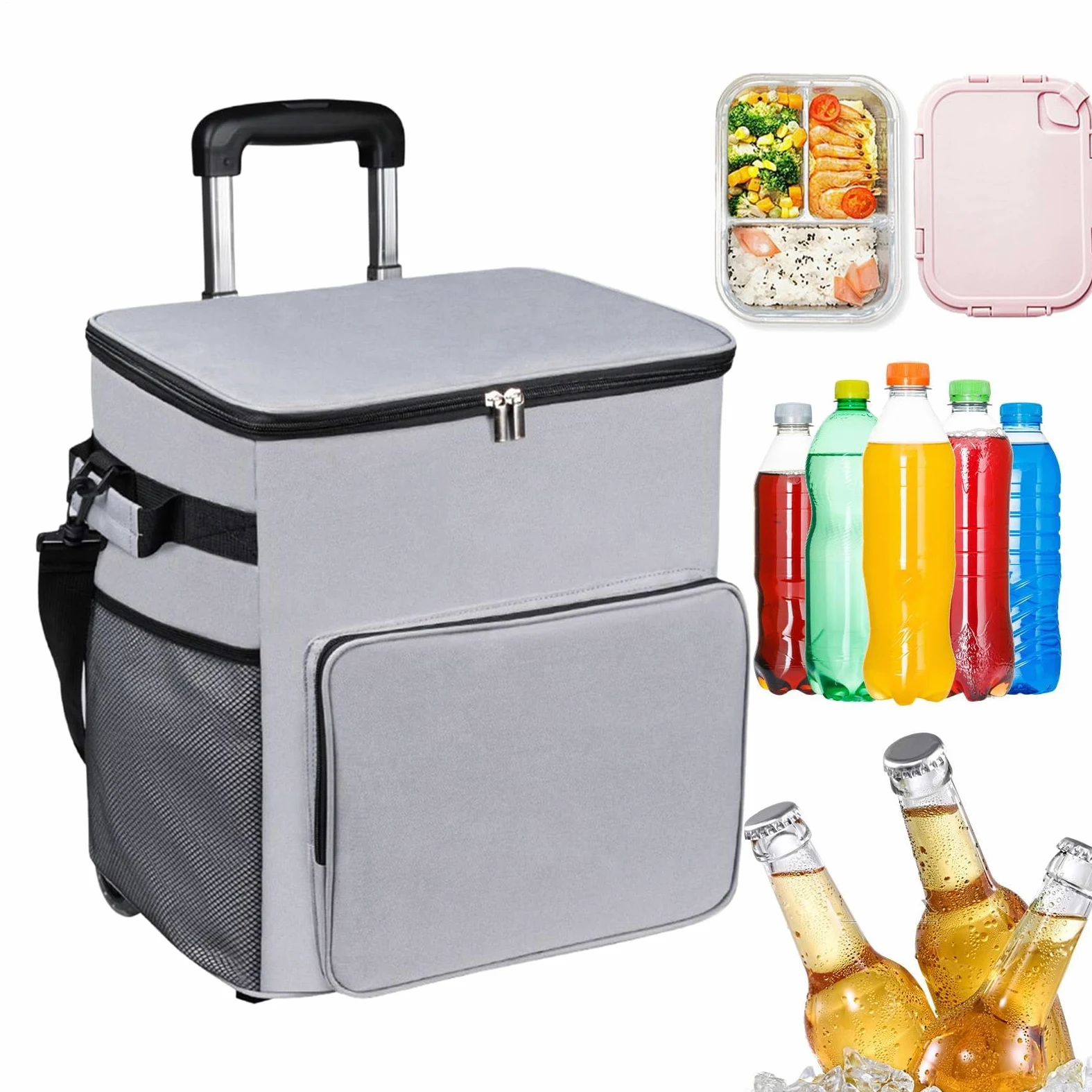 Portátil con Ruedas Portátil | Térmico Con Asa Bolsa Estanca 35L Para Viaje Picnic Terraza Exterior Playa Camping