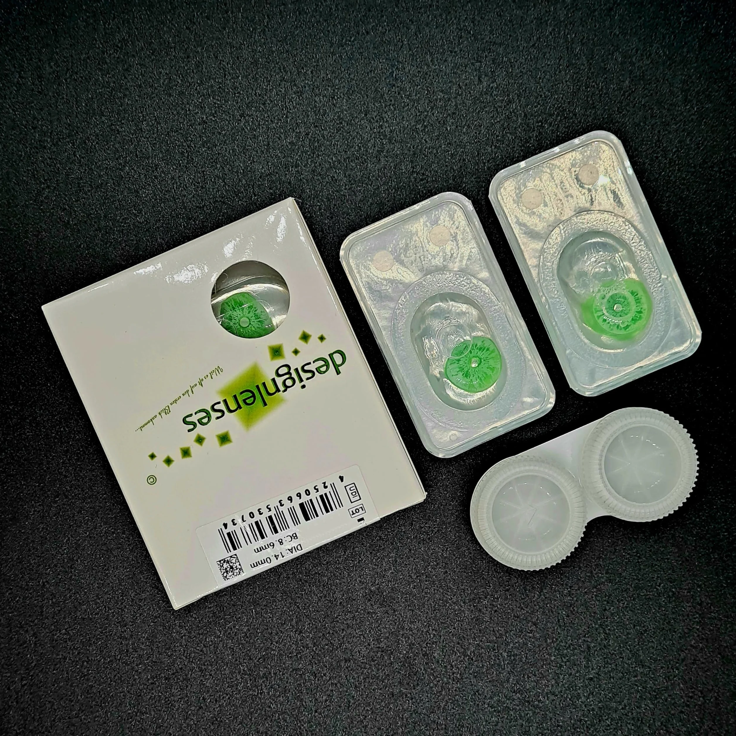 Sparkle UV lentillas contacto fluorescente 1 par Verde 14.00 sin graduación