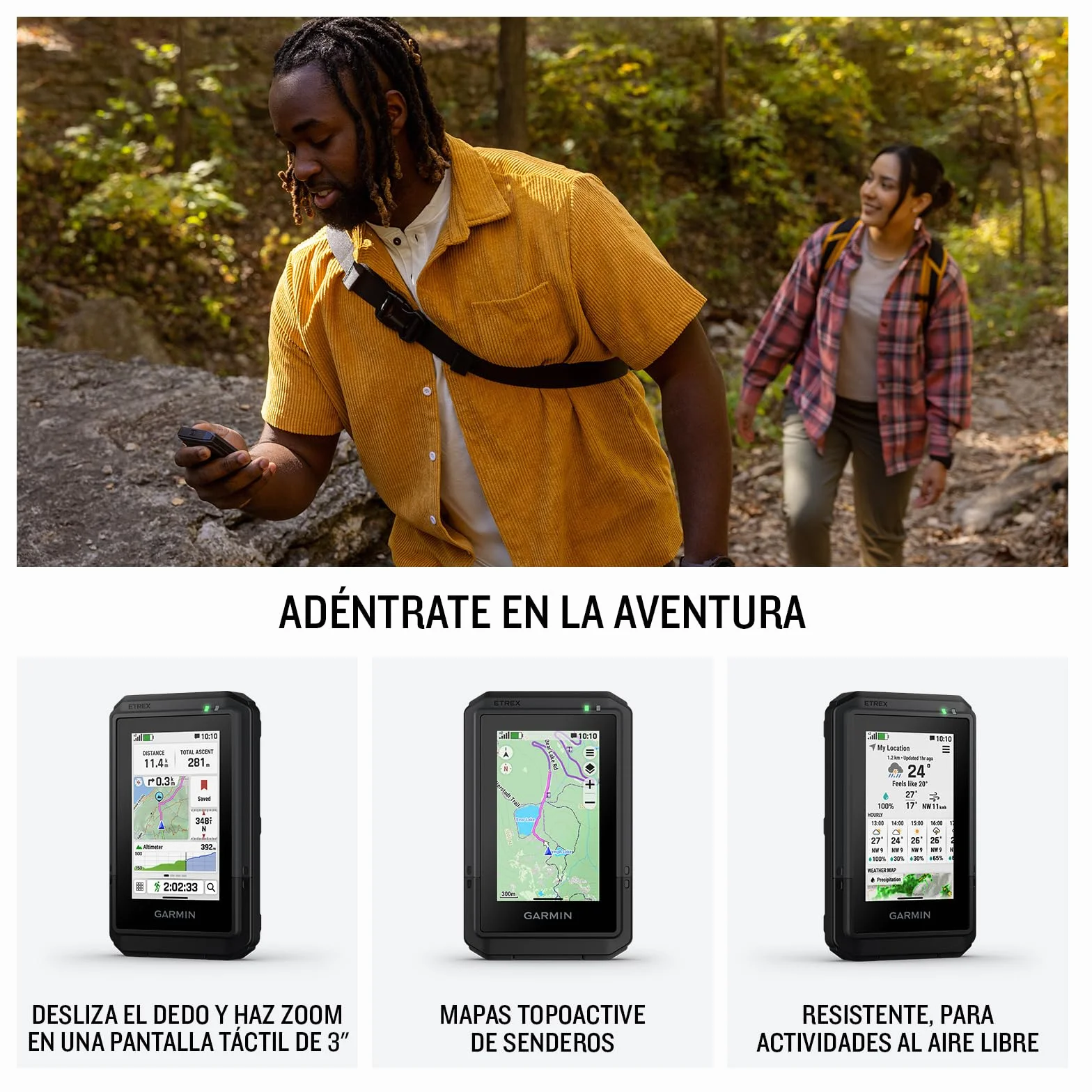 Garmin eTrex Touch, GPS de Mano con Pantalla Táctil, Mapas TopoActive de Europa preinstalados, Diseño Resistente y avanzado, Autonomía de Larga duración de hasta 130 Horas