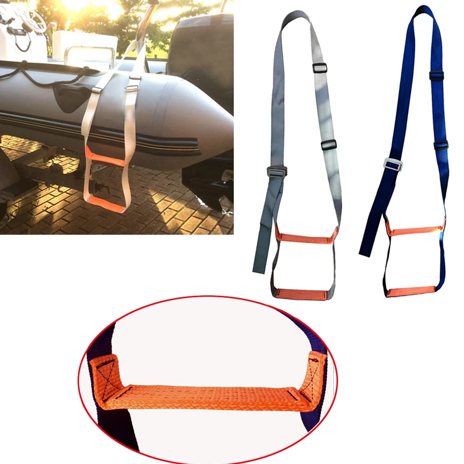 Accesorios de Kayak Barco Inflable Dinghy 2 Paso Paso DE Paso DE Paso DE Agua SKI Wake Tape Speed LADCER Cubierta de Kayak (Color : Blue)