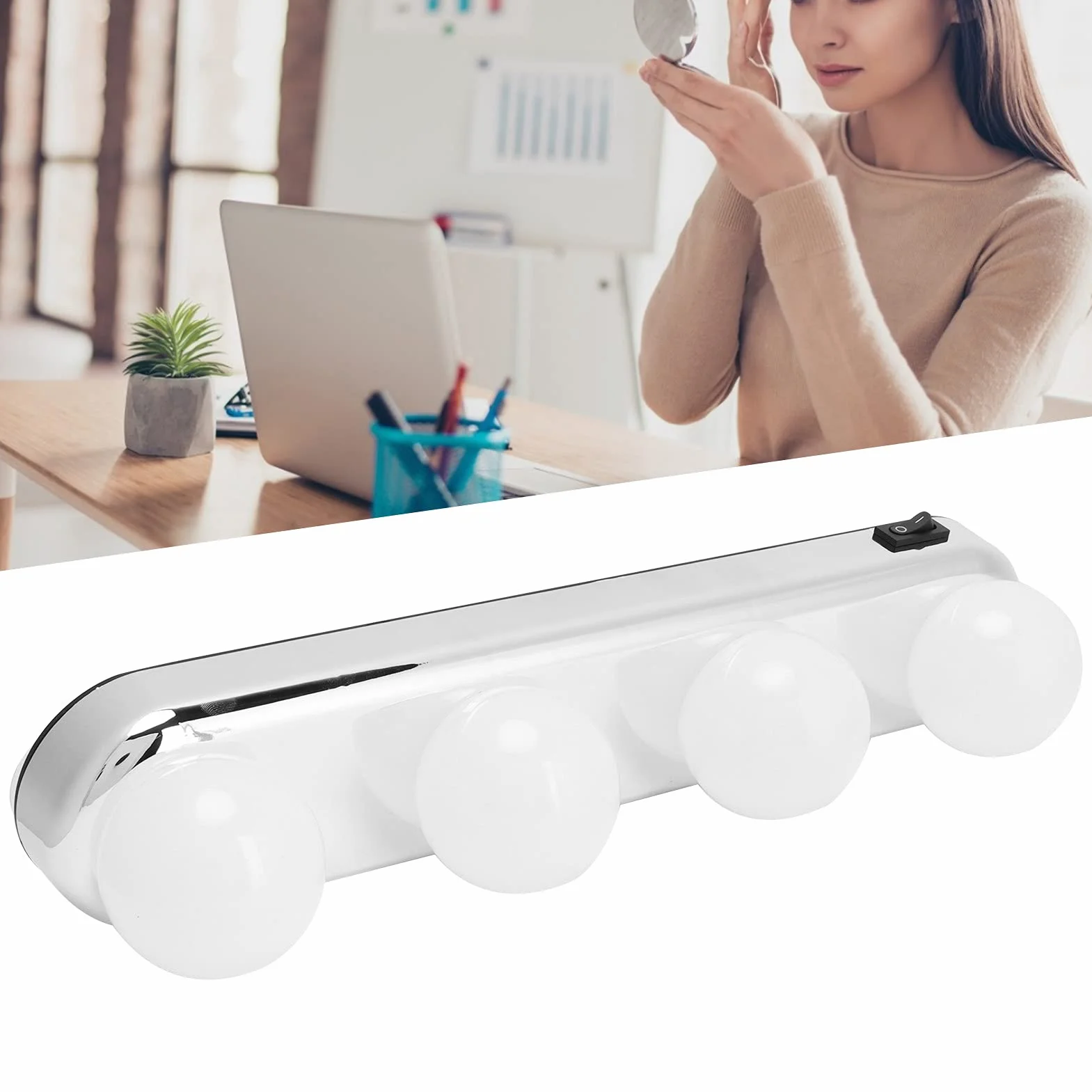 Yosoo Health Gear Kit de Luces LED para Espejo, Bombillas Regulables, Tira Flexible, Luz Diurna Tocador Maquillaje Baño