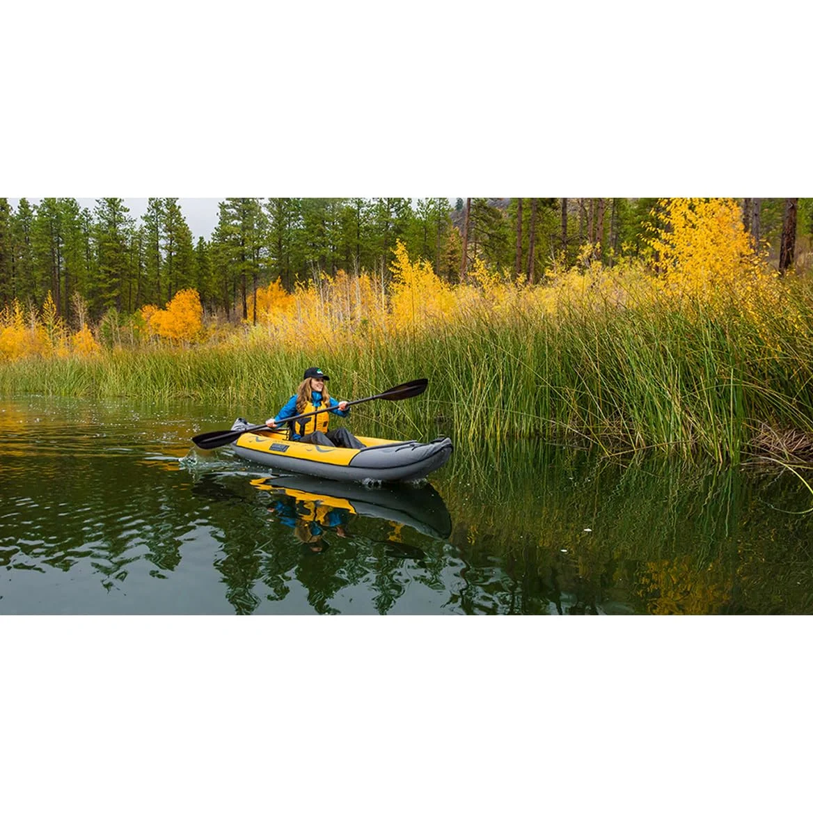 Advanced Elements Island Voyage 2 - Kayak Hinchable, Color Amarillo