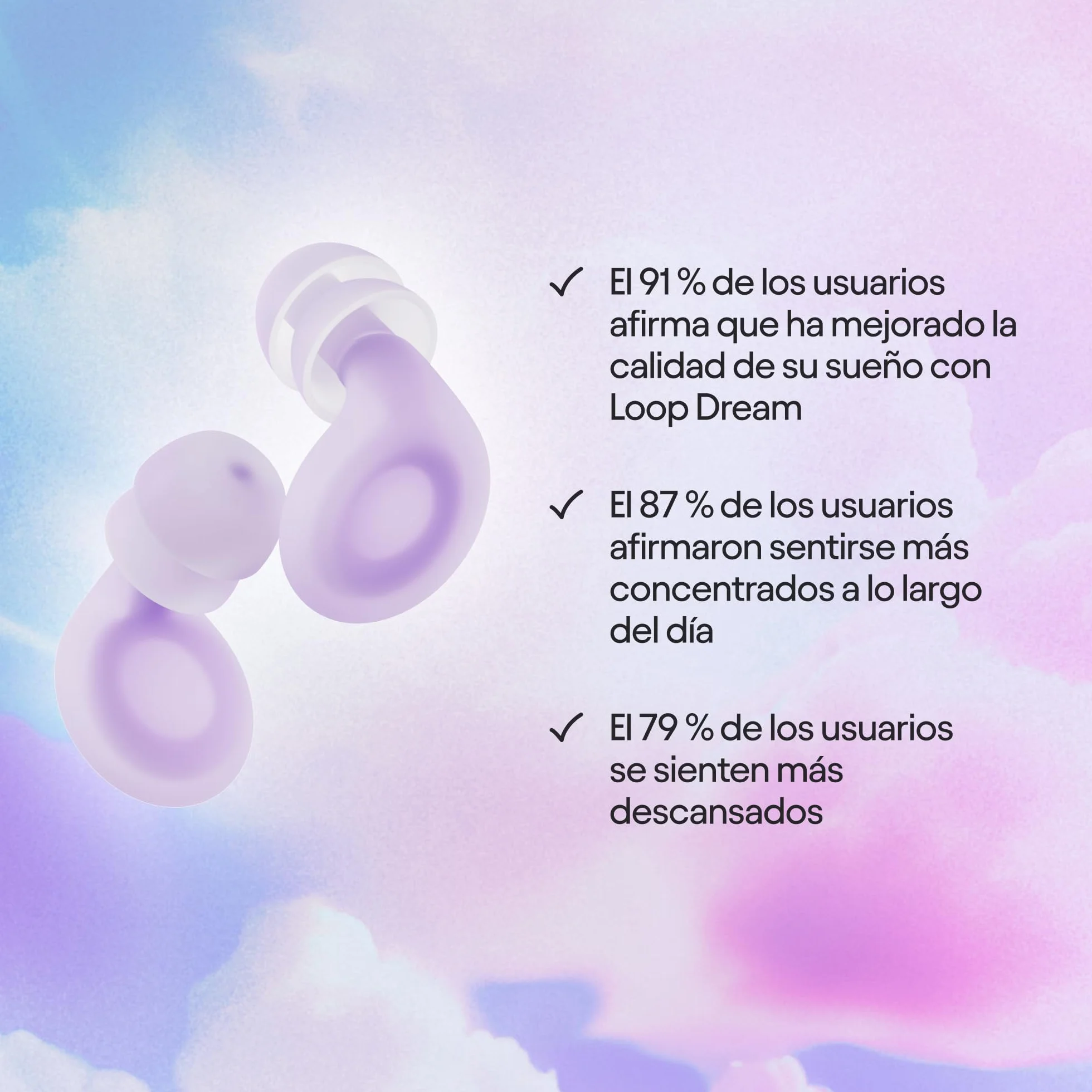 Loop Dream Tapones de silicona espuma viscoelástica para dormir Reducción de ruido 27 dB SNR