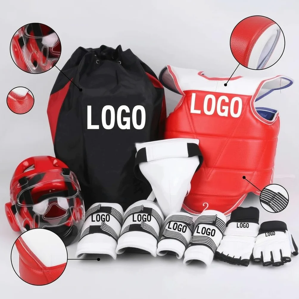 Protección para Sparring y Artes Marciales, Protección , para Rendimiento , Conjunto de Ocho Piezas de patrón Liso para Mujer , XS