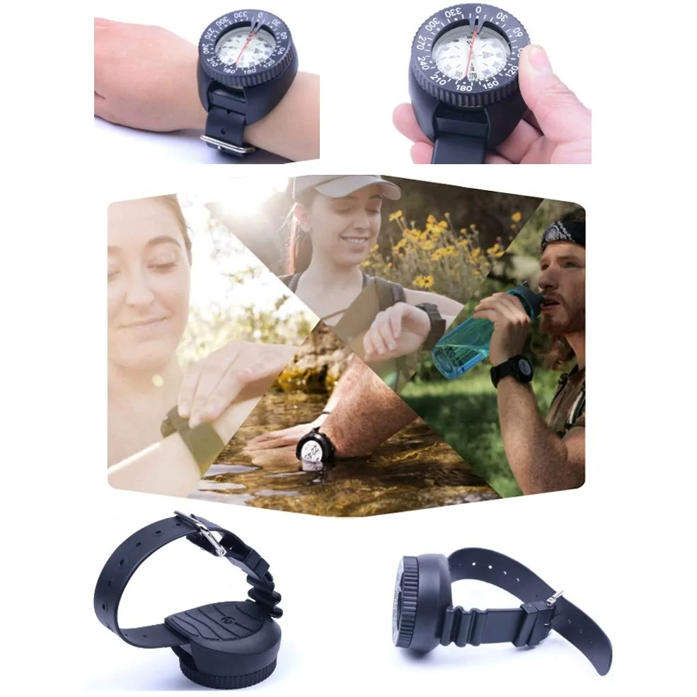 TOPINCN Brújula Impermeable Brújula De Buceo Muñeca Deporte Exterior Supervivencia Emergencia Slighting Profesional