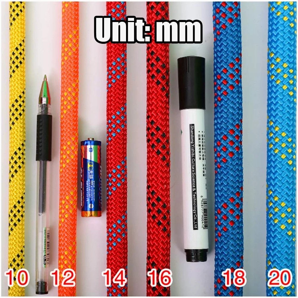 Cuerda Negro 10mm/12mm/14mm/16mm Cuerda De Nylon A Prueba De Fuego,Aire Libre Cuerda De Escalada Cuerda De Rappel,Cuerda Estática Que Salva Vidas,Cuerda De Aventura Rescate De Campamento