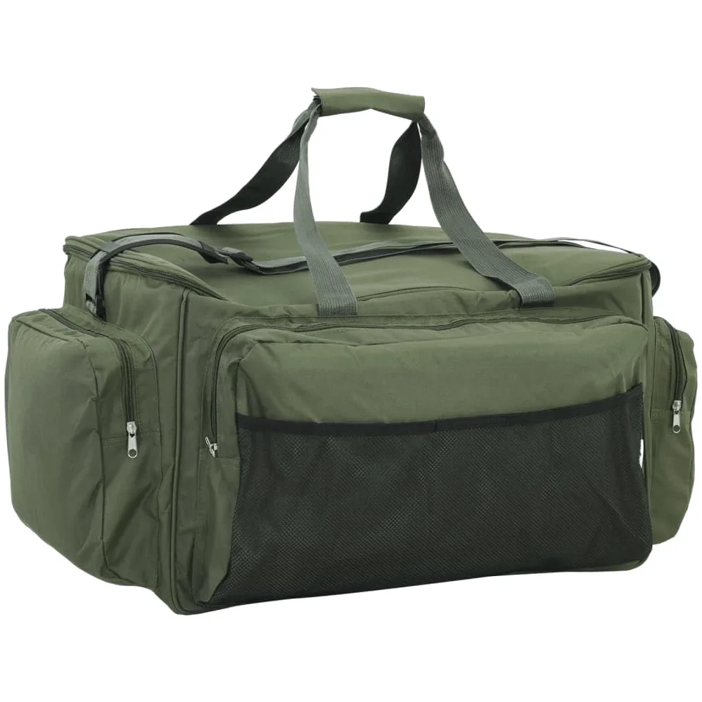 Bolsa de pesca impermeable de tela Oxford 600D de camuflaje verde con divisor de PEVA, correa para el hombro, caja de aparejos, caja de aparejos, caja de aparejos, bancos y barcos