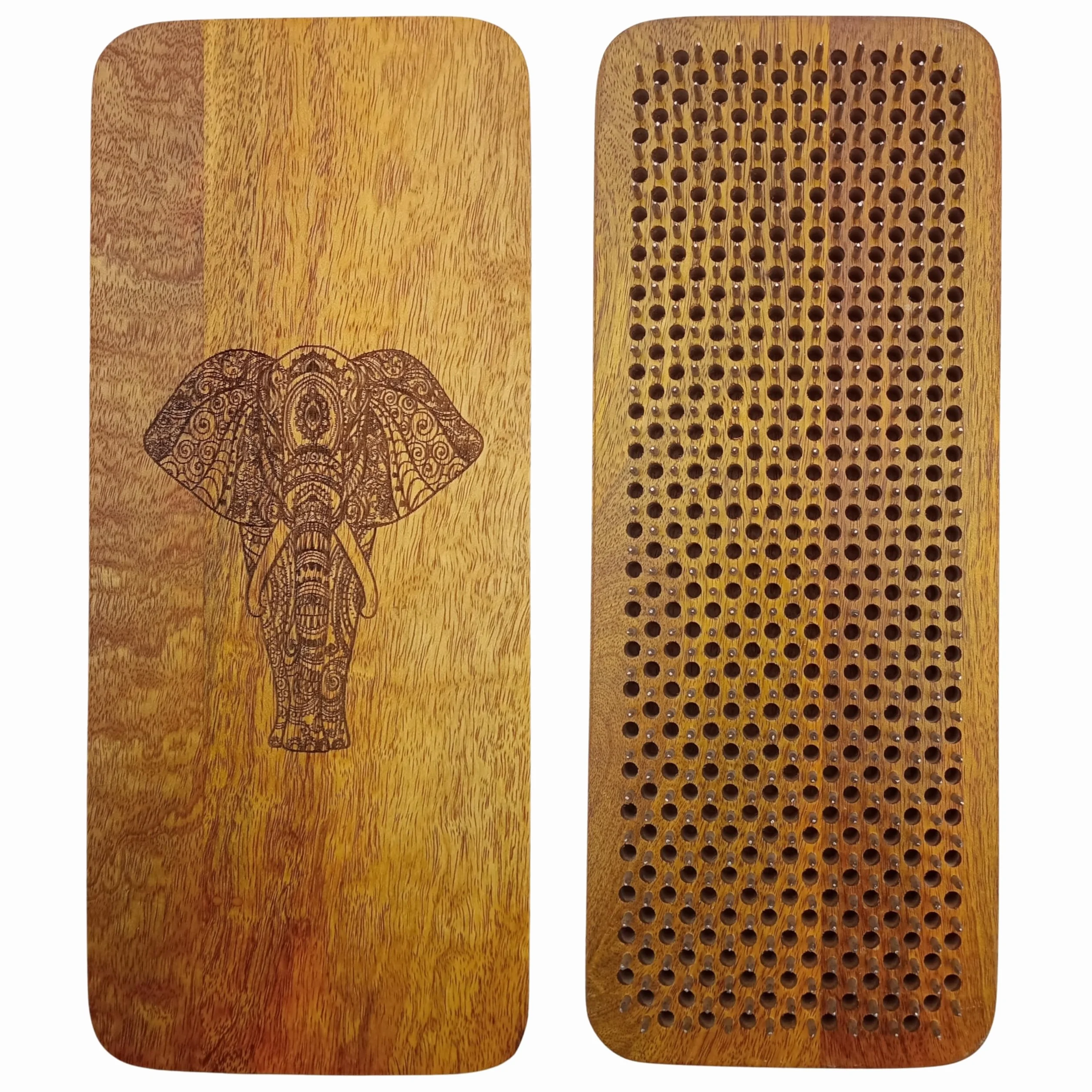 Sadhu Board - Tabla de uñas de madera de mango, 100% hecha a mano, 3 tamaños: 10 mm, 12 mm y 15 mm, alivia la tensión, promueve la circulación sanguínea, desintoxicante, ayuda a aliviar dolores de