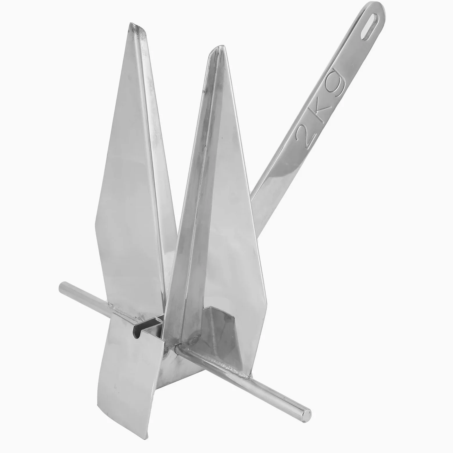 RiToEasysports Ancla para Barco de 2 Kg Ancla Marina de Acero Inoxidable 4 LB de Fraguado Rápido Resistente a la Corrosión Fuerte Poder de Sujeción para Barcos de 17 a 22 Pies Pesca Pequeña y Uso