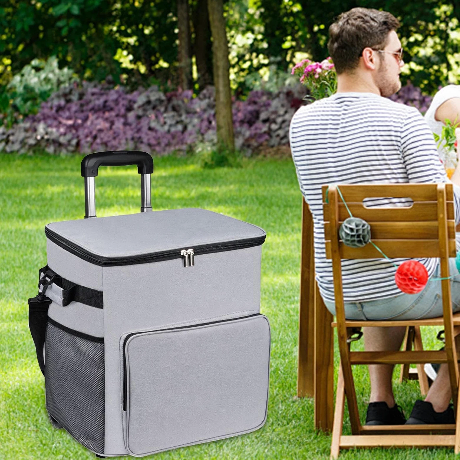 Portátil con Ruedas Portátil | Térmico Con Asa Bolsa Estanca 35L Para Viaje Picnic Terraza Exterior Playa Camping