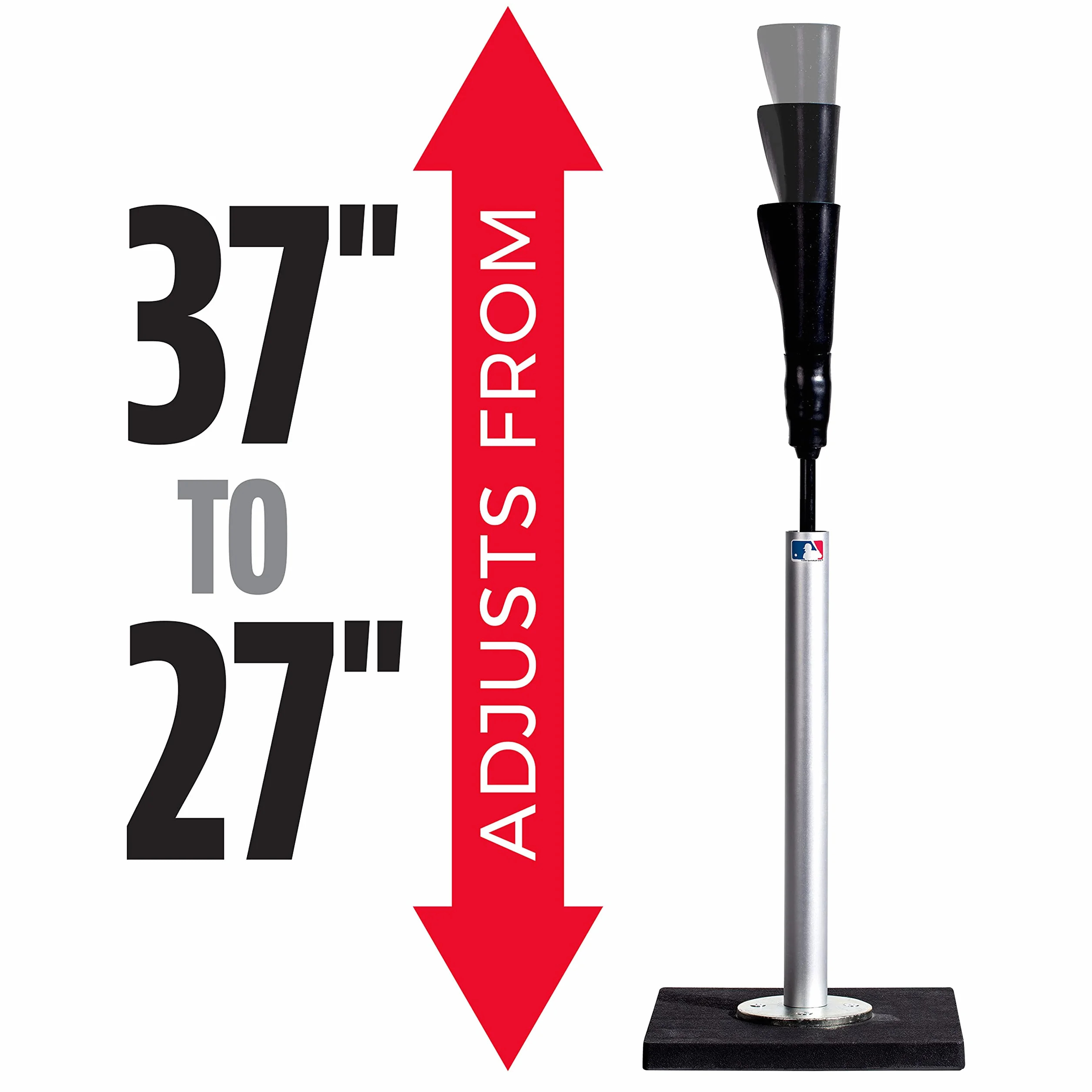 Franklin Sports Baseball + Softball Batting tee - MLB Pro Porta Hitting tee - Portable, Weighted Batting tee for Baseball + Softball - Adjustable tee