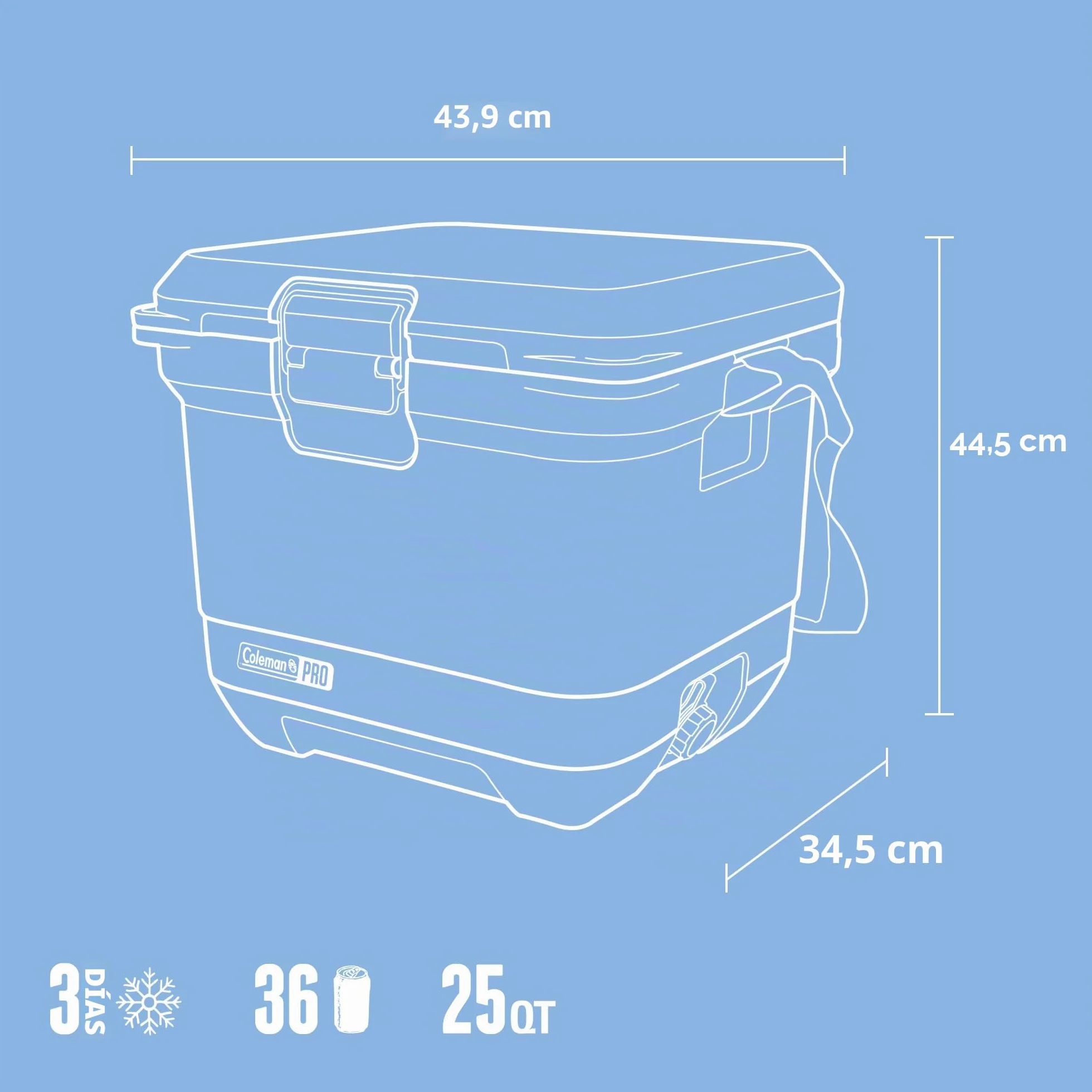 Coleman Pro Nevera rígida Resistente con Aislamiento | Capacidad 24-52 L | Mantiene el Hielo hasta Durante 5 días | Aislamiento de Espuma Completo | Nevera portátil Grande para Uso en Exteriores