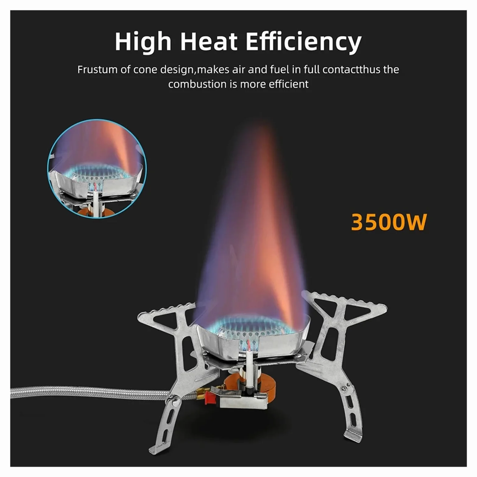 Estufa De Gas For Acampar Al Aire Libre, Quemador Turístico A Prueba Viento, Calentador Fuego Fuerte, Cocina Turismo, Horno Portátil, Equipo Suministros Picnic FáCil De Cocinar(20)