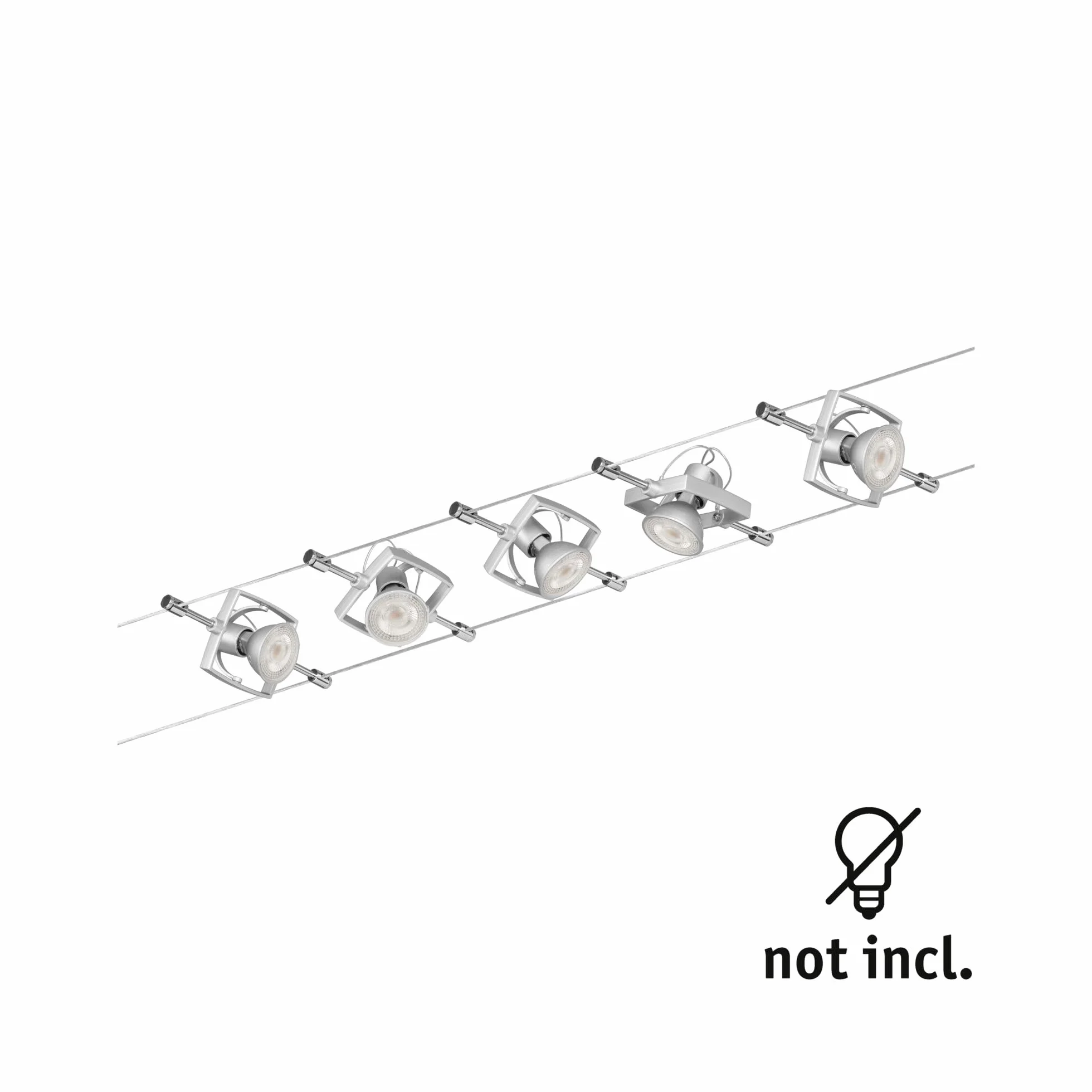 Paulmann Mac II Kit Sistema Cableado Iluminación Luces Colgantes 5x10 W Cromado Mate
