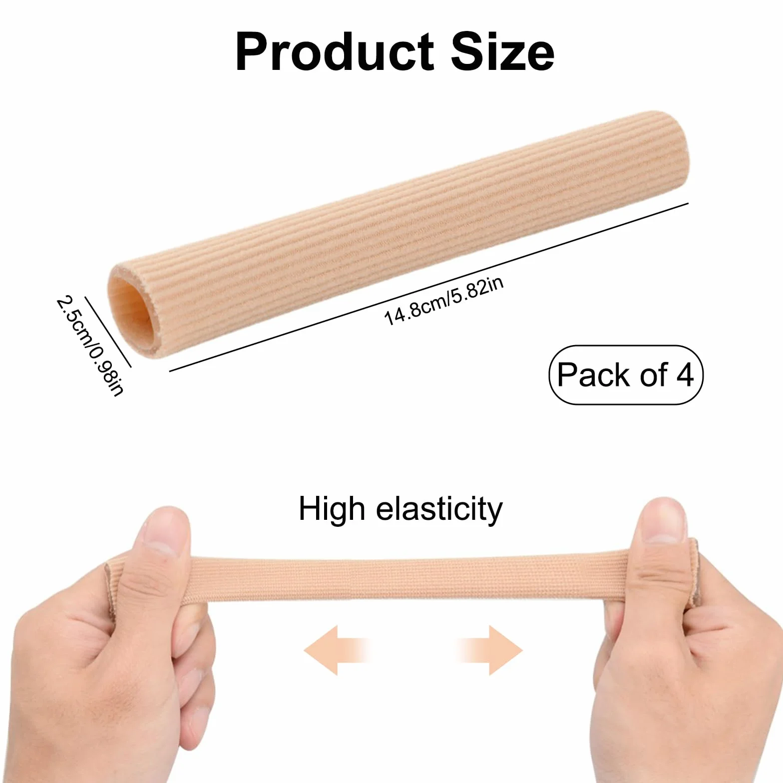 4 Piezas Protector Dedos Pie de Silicona Cortables, Vendaje de Tubo Protección para Callos Ampollas Dedos Pies y Manos 15 cm
